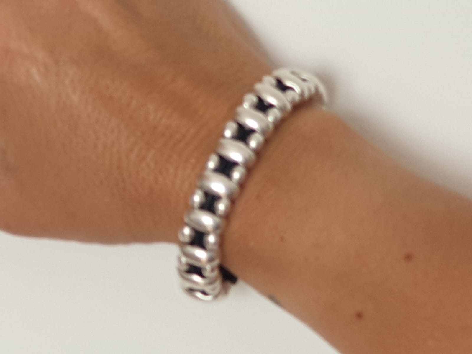 chunky silver bracelet, silver beaded bangle, metal bangle,  style, bold bracelet, curve bracelet, brutalist bracelet, heavy bangle