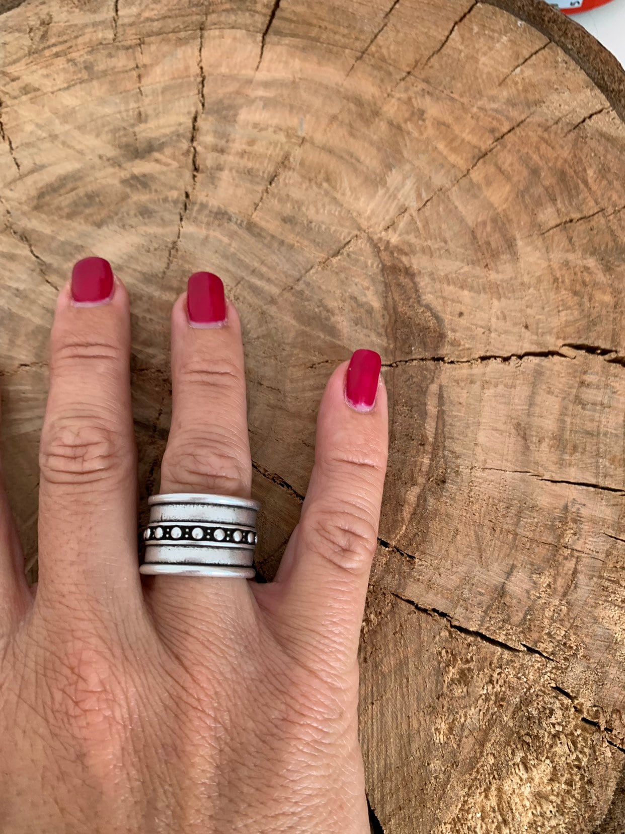 Chunky ring, Silver boho ring, engraved  boho silver ring, open band silver ring, Statement ring,