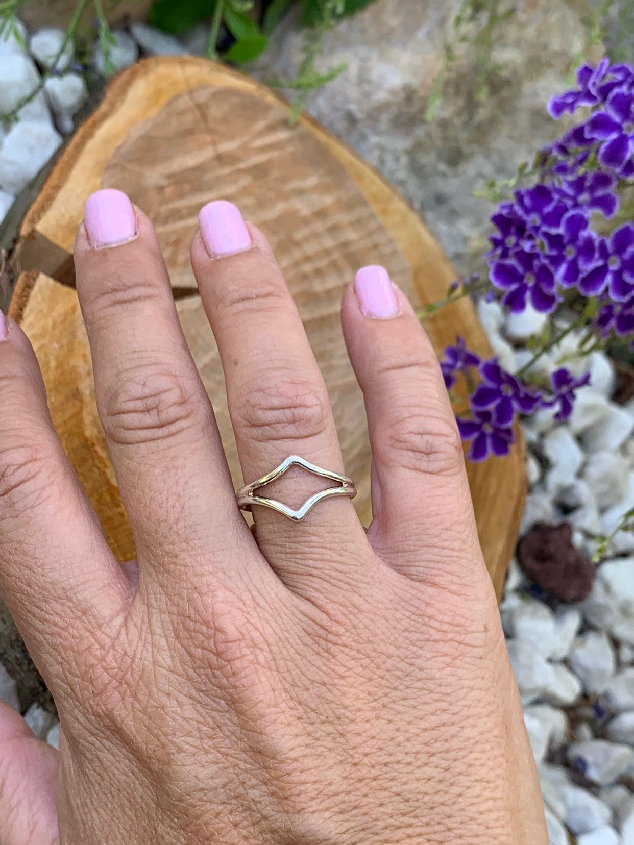 Rhombus ring, 925 sterling silver ring, Woman boho Ring, silver ring, minimalist ring, Uno de 50 style