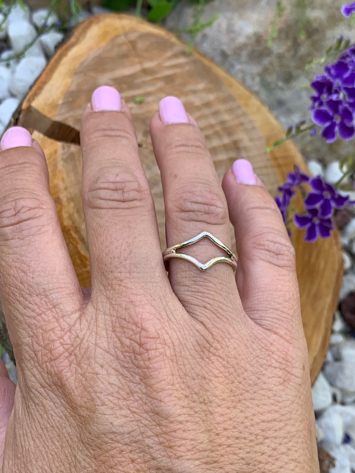 Rhombus ring, 925 sterling silver ring, Woman boho Ring, silver ring, minimalist ring, Uno de 50 style