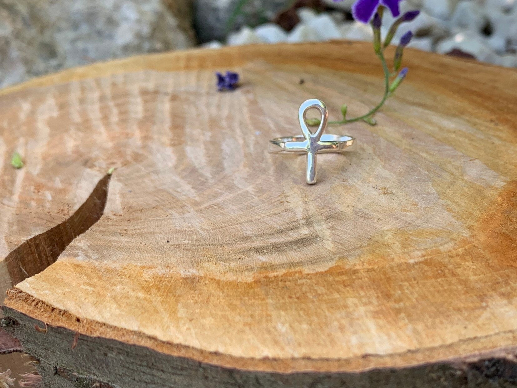 Egyptian cross ring, 925 sterling silver ring, Woman boho Ring, silver ring, minimalist ring, Uno de 50 style