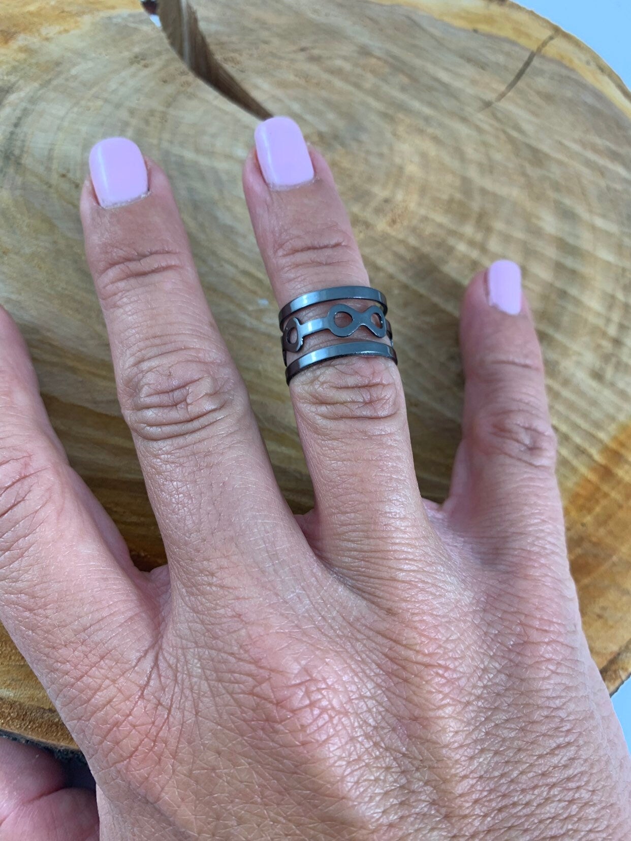 Woman Adjustable midi gunmetal Ring, boho ring, brass gunmetal ring, rock style ring, chunky ring, statement ring,