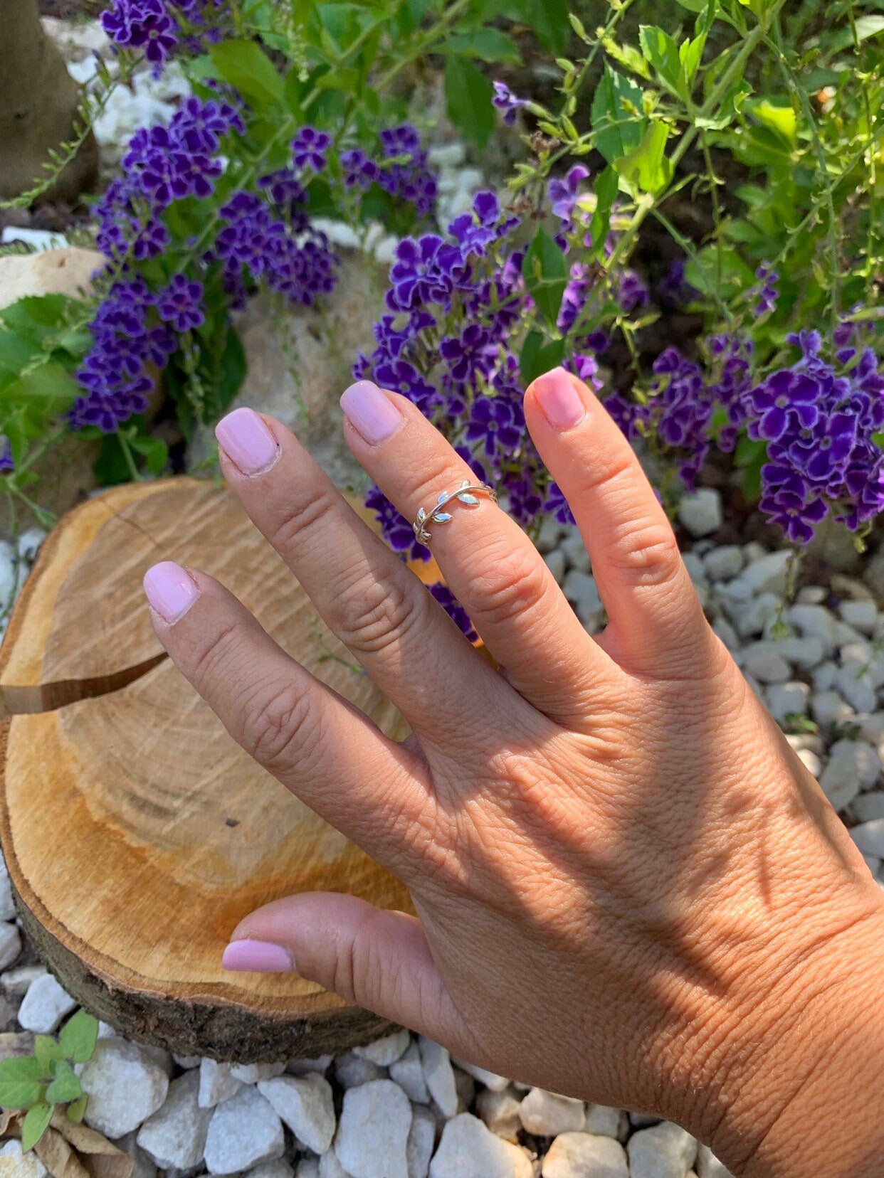 Leaf ring, 925 sterling silver minimalist ring, Woman Adjustable midi Ring, silver ring, boho ring, silver ring, Uno de 50 style