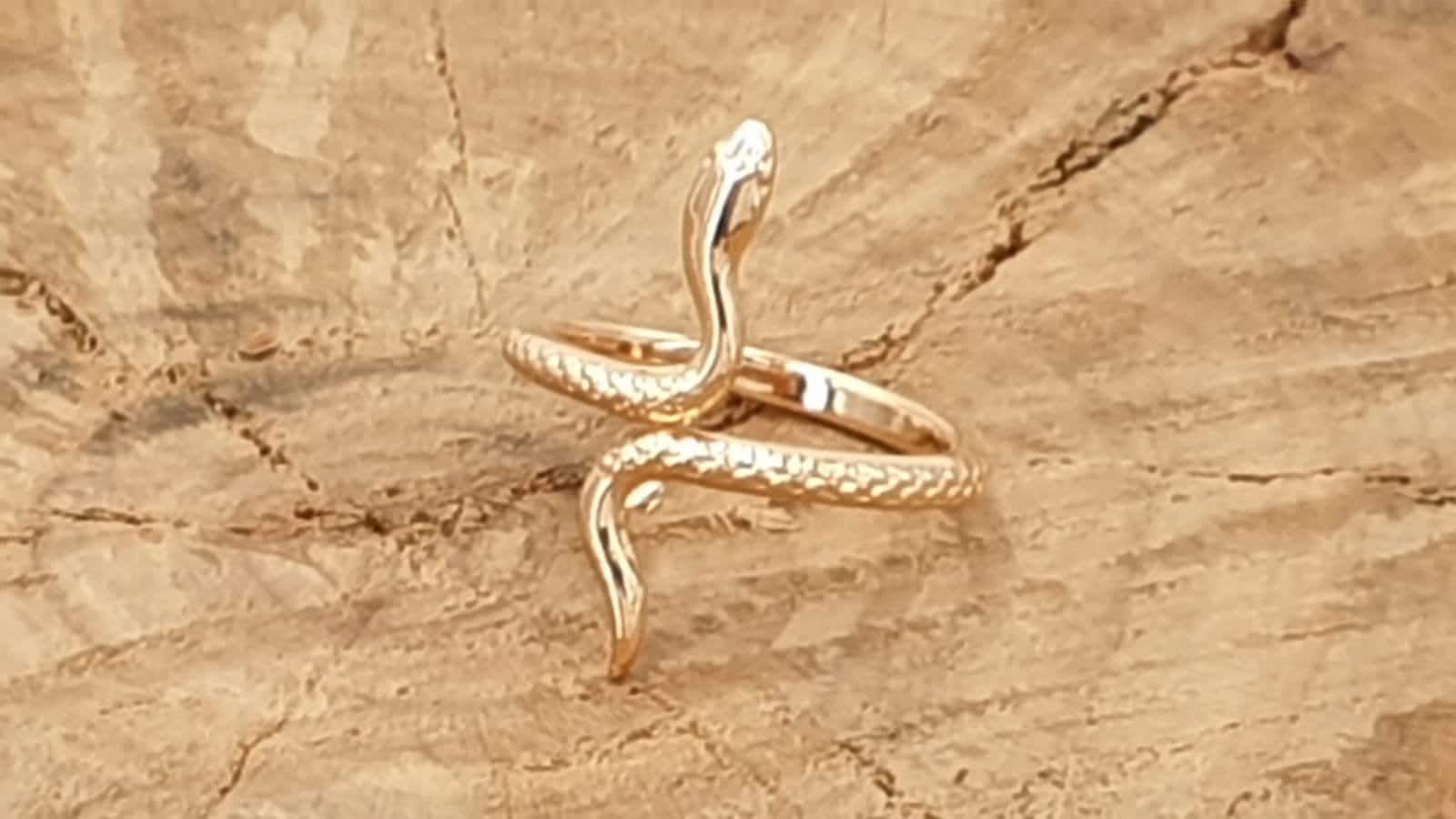 Anillo serpiente de plata, anillo de plata boho ajustable, anillo de plata boho, anillos boho de animales, anillo de oro, anillo de declaración, anillo boho, Uno de 50