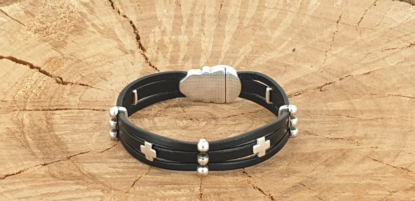 Pulsera de cuero para hombre, pulsera de calavera, brazalete de calavera, pulsera varonil, pulsera masculina, pulsera de cuero boho, joyería de cuero para hombre, regalo