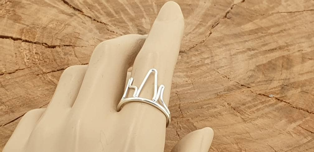 Anillo latido del corazón, anillo de plata de ley 925, Anillo boho mujer, anillo de amor, anillo minimalista