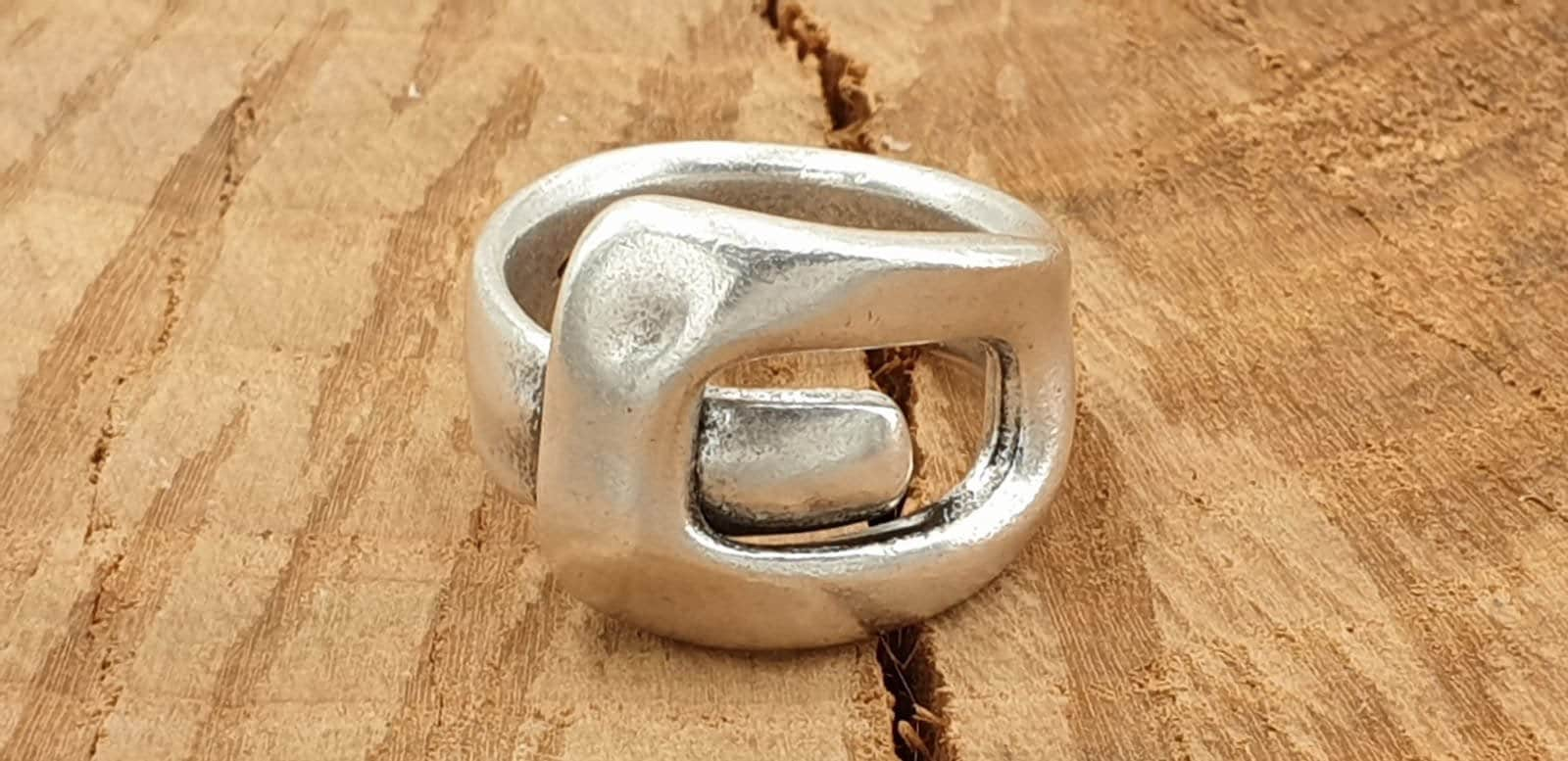 Chunky ring, Silver boho ring, engraved  boho silver ring, open band silver ring, Statement ring,