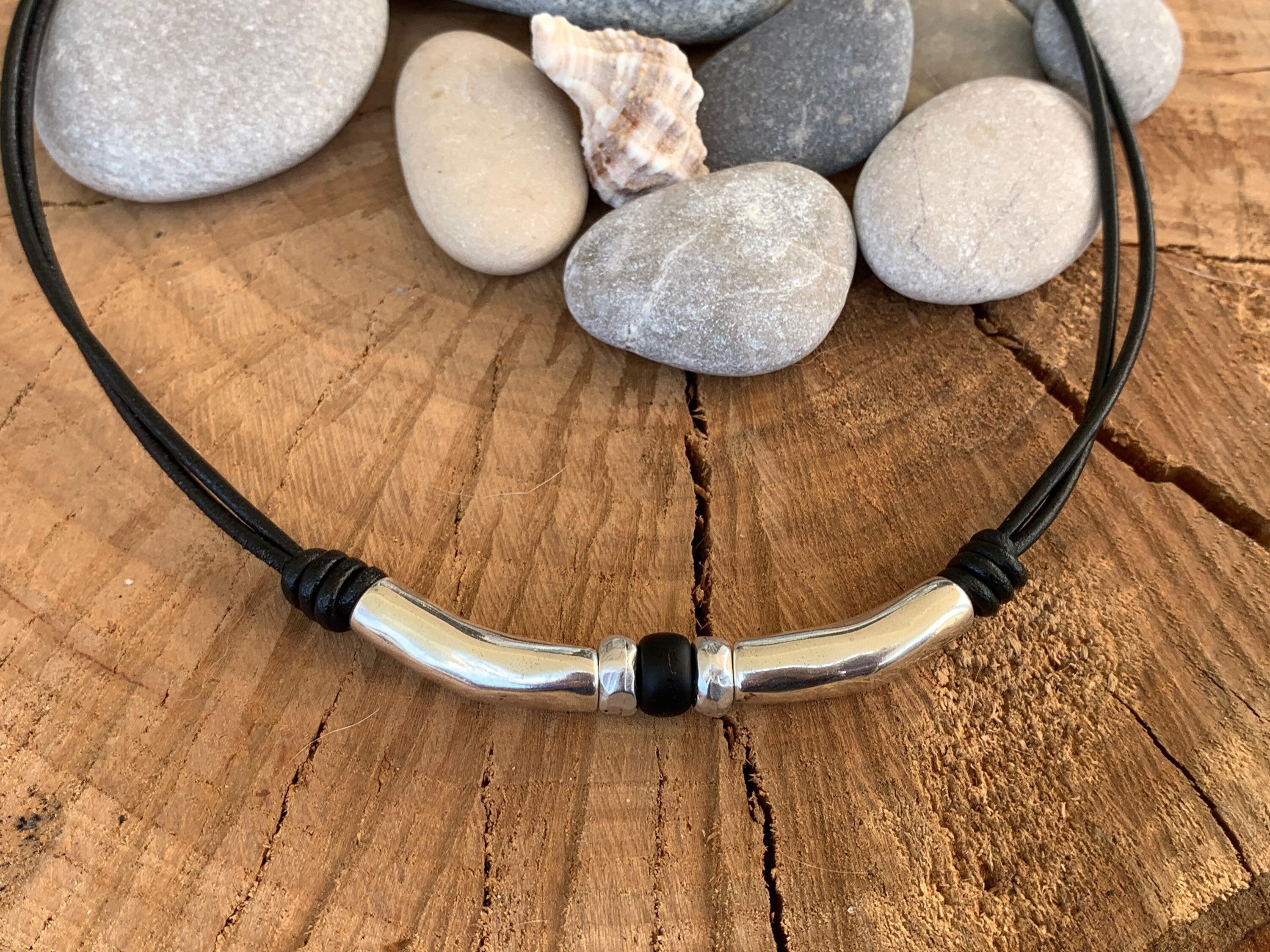 genuine leather cord necklace for men, masculine and virile leather necklace, men’s necklace, leather necklace, boho man necklace