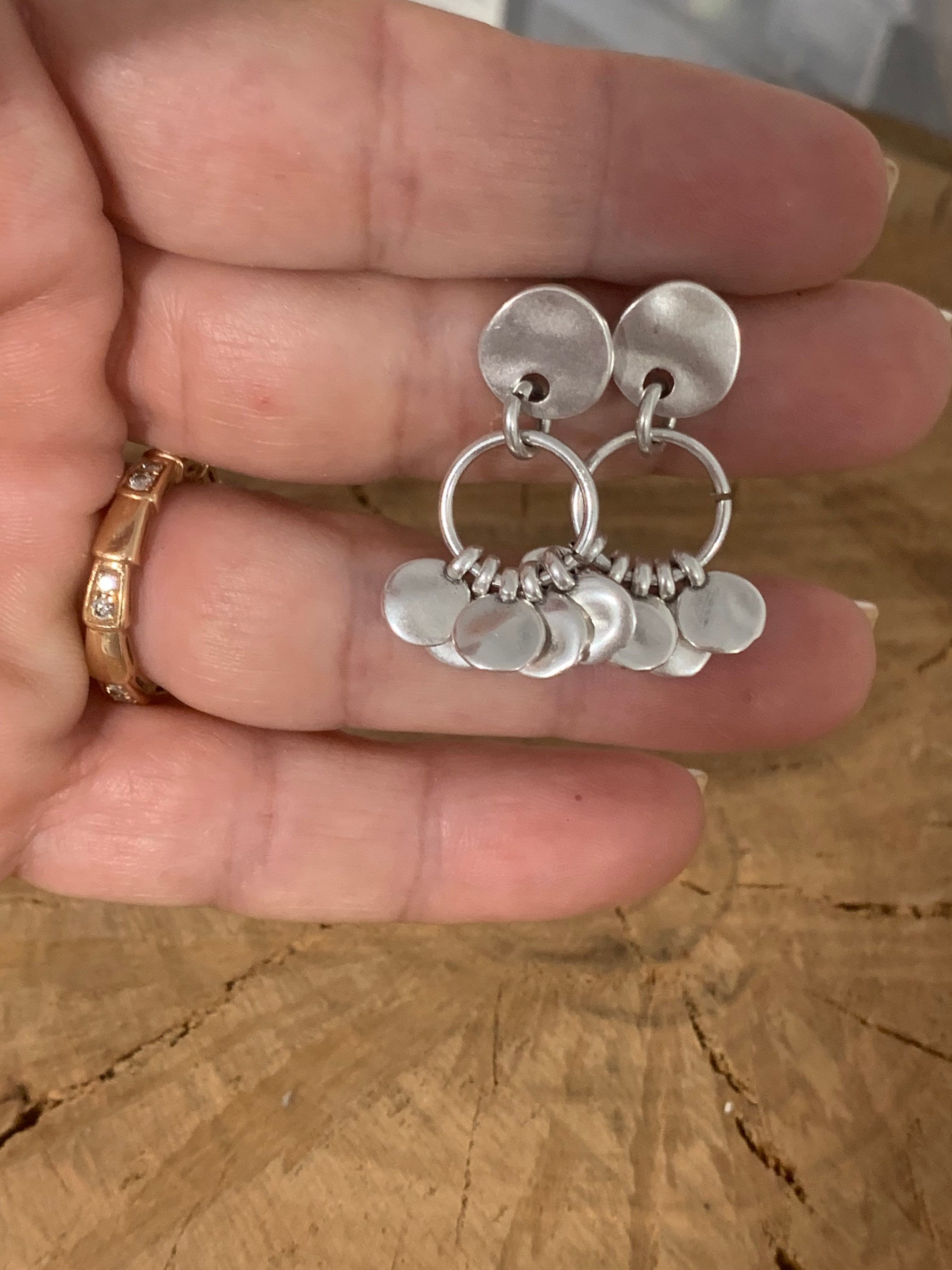 Gypsy silver hoops earrings, silver earrings, Gypsy coins earrings, little coins Earrings, tribal esrrings, ethnic Earrings,