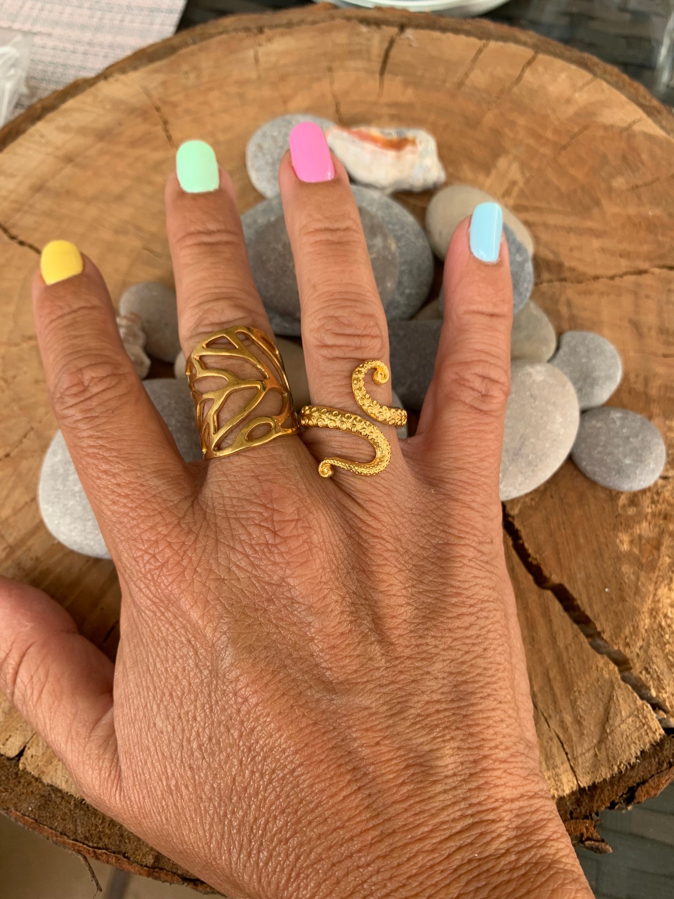 chunky silver ring, bohemian ring, silver ring, octopus ring, boho ring, gold ring, modern ring, original ring, kraken ring, statement ring