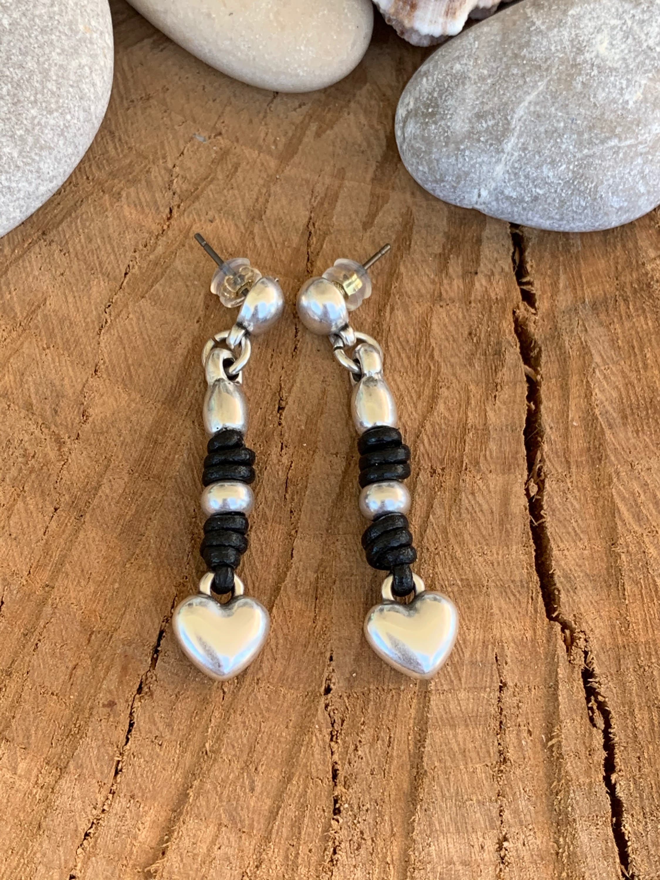 Pendientes mujer cuero Boho, pendientes plata, zamak español, pendientes tribales, pendientes etnicos, pendientes mujer cuero,