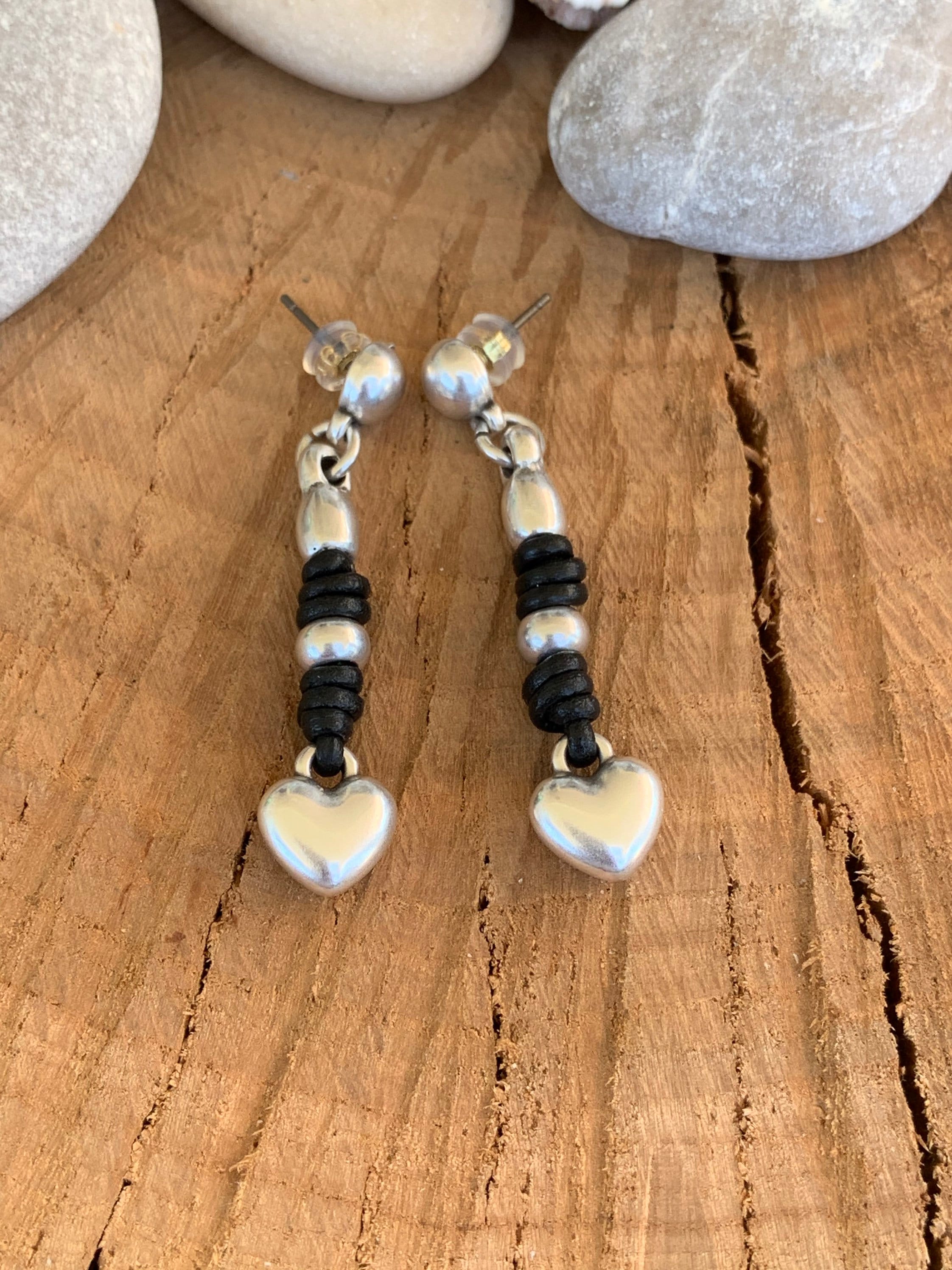 Pendientes mujer cuero Boho, pendientes plata, zamak español, pendientes tribales, pendientes etnicos, pendientes mujer cuero,