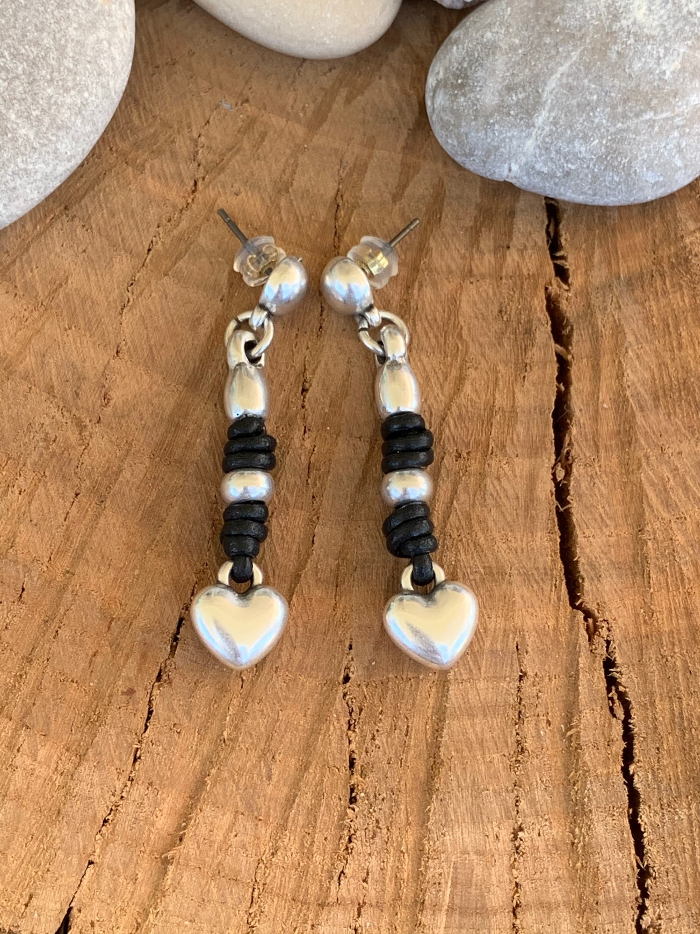 Pendientes mujer cuero Boho, pendientes plata, zamak español, pendientes tribales, pendientes etnicos, pendientes mujer cuero,