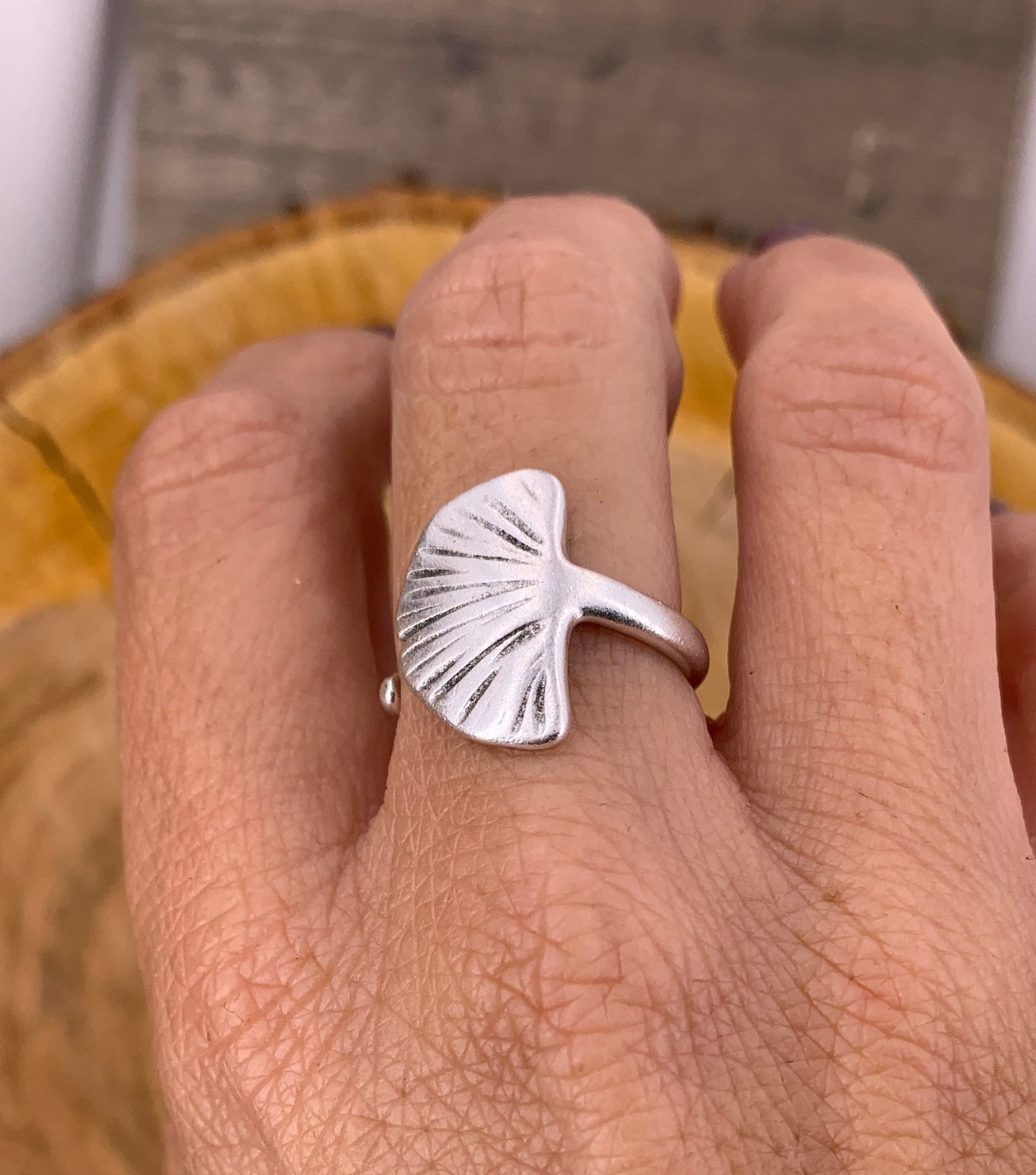 Ginkgo leaf jewelry, Ginkgo leaf ring, silver Ring, gold ring, boho jewelry, leaf ring, statement ring,  style