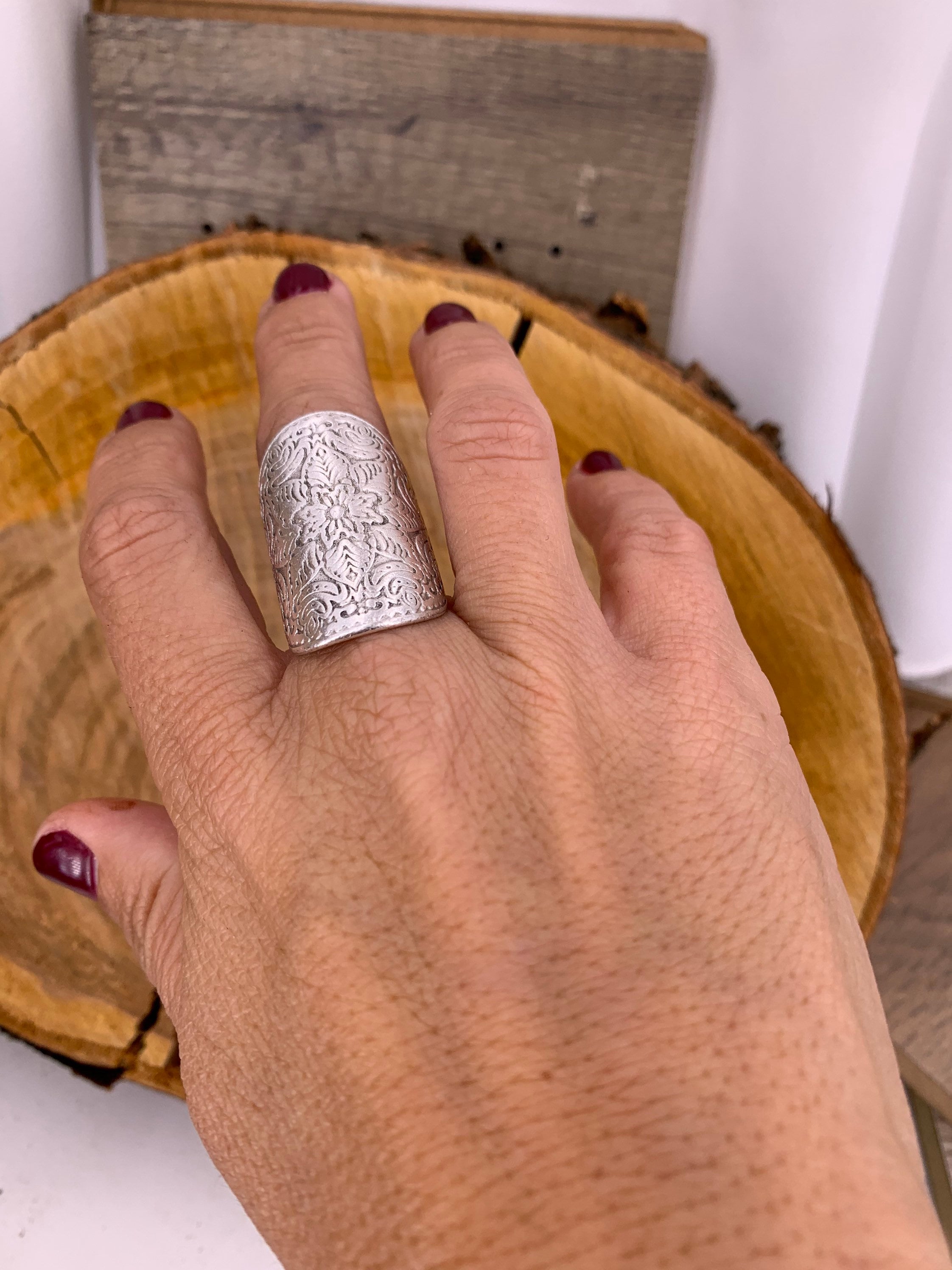 Mandala ring, chunky ring, statement ring, boho ring, oversized  ring, silver ring, statement ring, symbol ring,