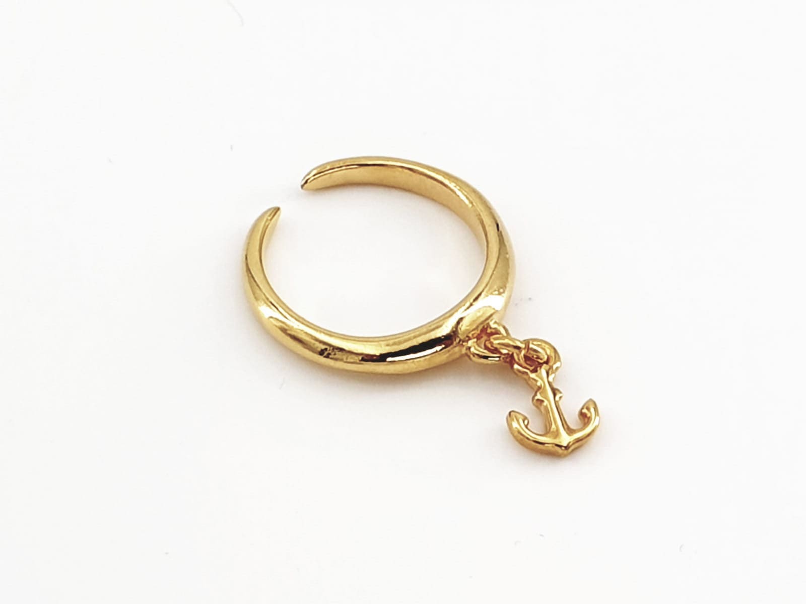 Ring with charm, anchor Charm ring, boho silver ring, boho gold ring,  minimalist gold ring, adjustable ring, bohemian ring,  style