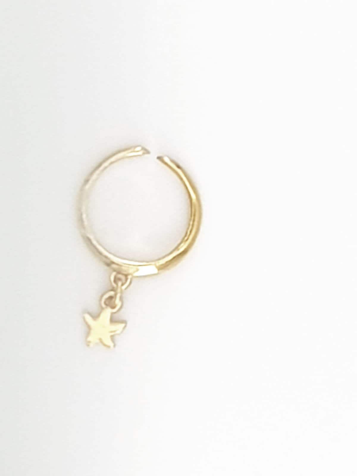 Anillo con encanto, anillo Pampille, anillo colgante estrella, anillo de plata boho, anillo de oro boho, anillo de encanto, anillo de declaración, estilo