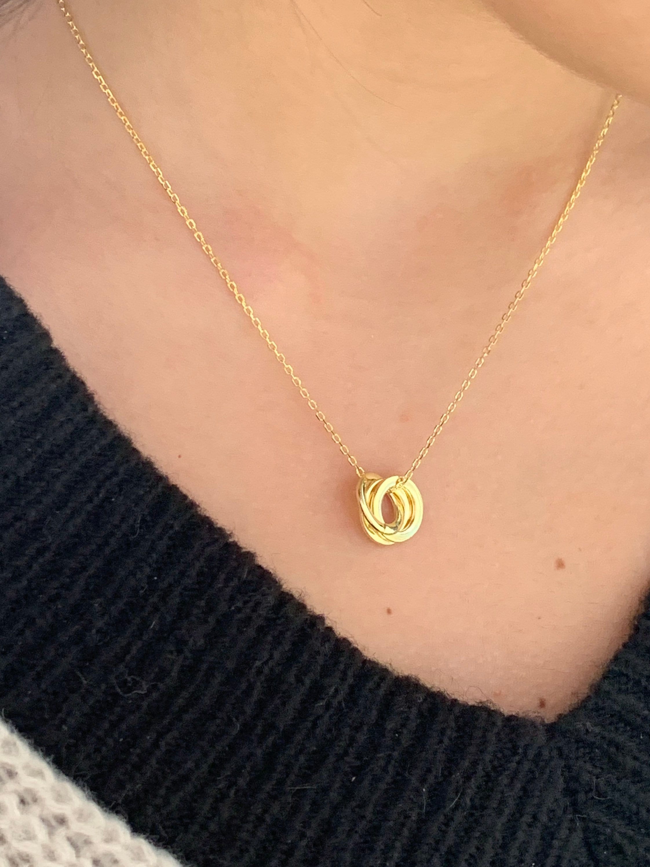 gargantilla minimalista, gargantilla delicada, gargantilla de oro, gargantilla de círculos, gargantilla delicada, joyería de todos los días, regalo de mujer, gargantilla de cadena fina,