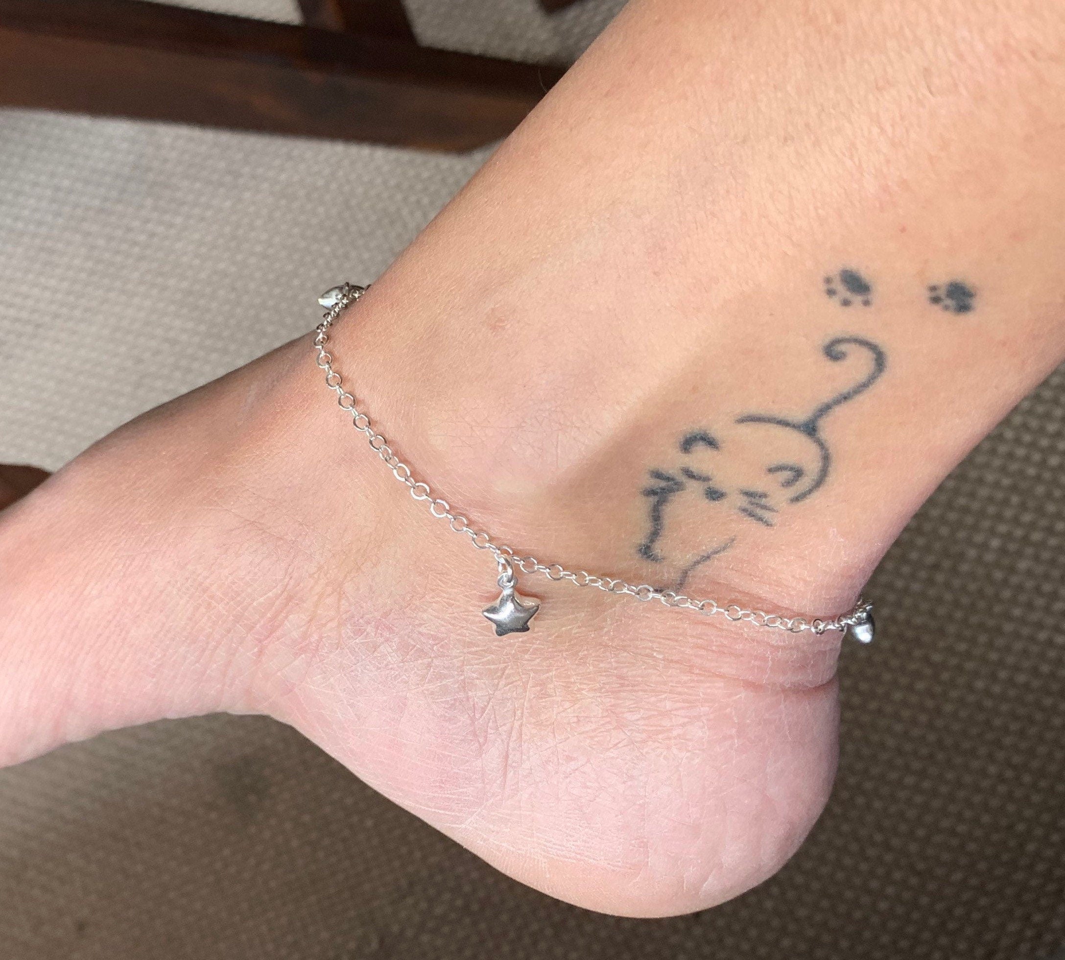 minimalist 925 sterling silver anklet, fine silver anklet, delicate anklet, sparkly anklet, boho anklet, summer anklet, gift for women,