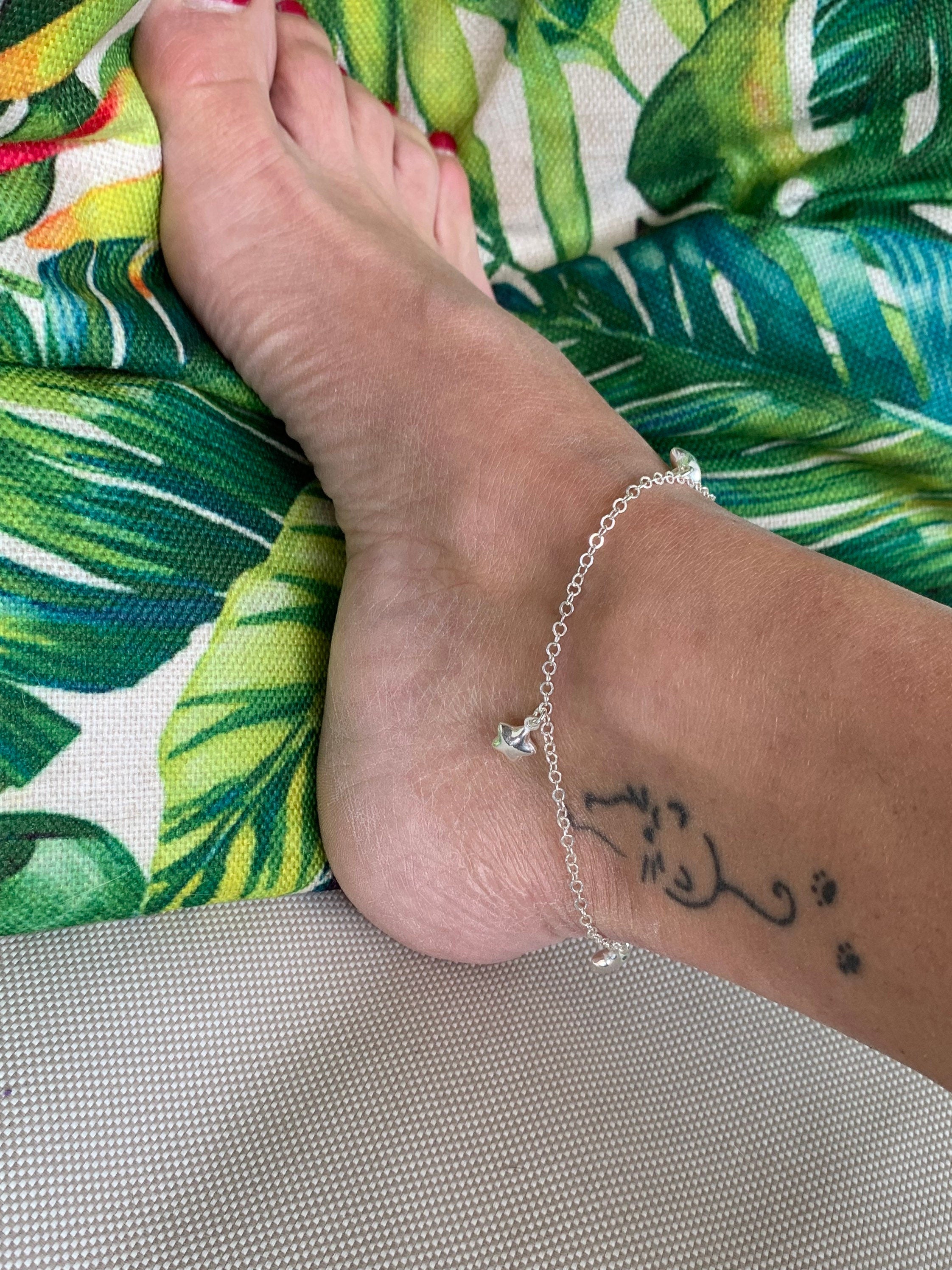 minimalist 925 sterling silver anklet, fine silver anklet, delicate anklet, sparkly anklet, boho anklet, summer anklet, gift for women,