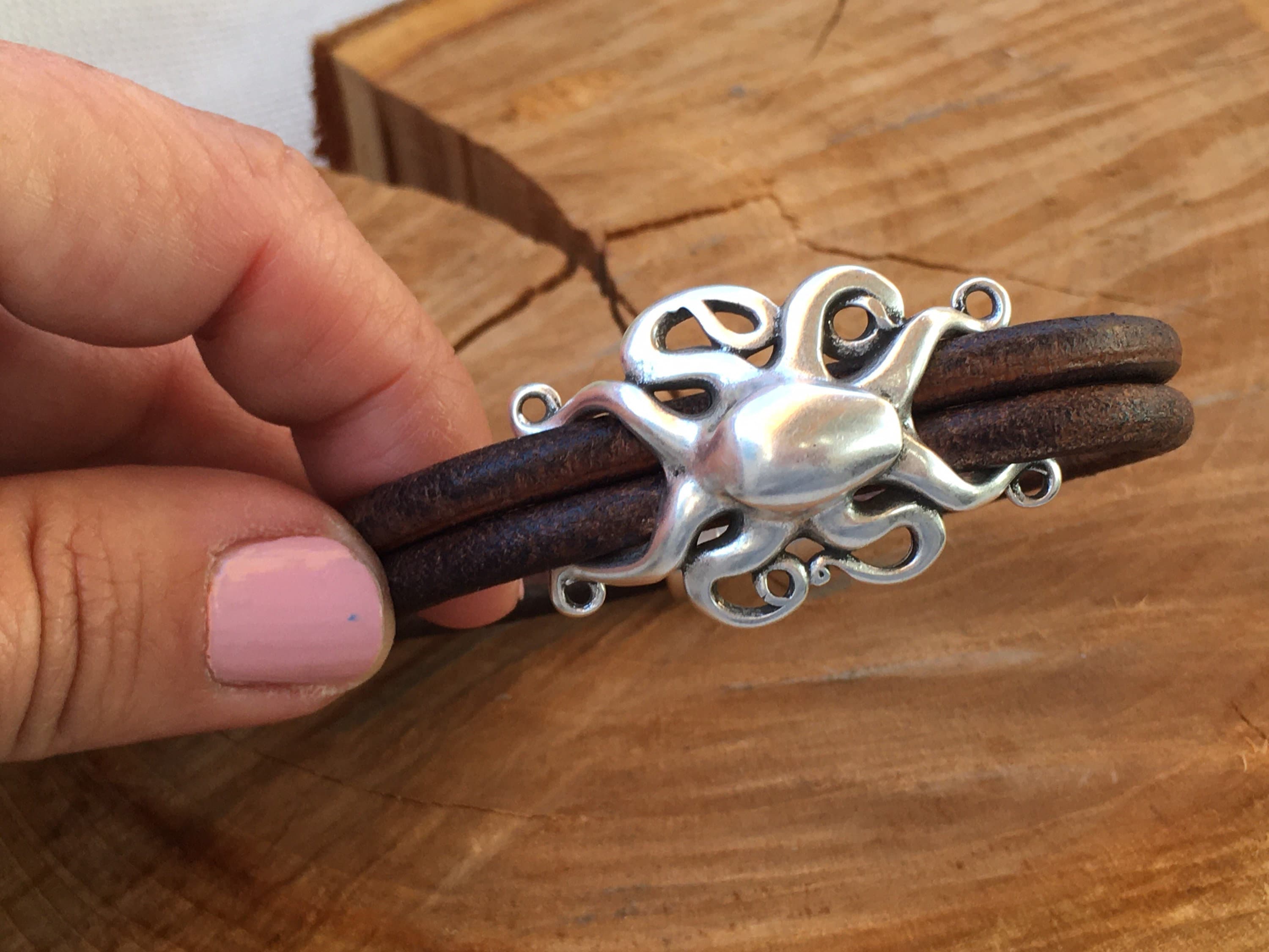 Men’s leather bracelet, octopus bracelet, divers bracelet, gift for men, surfer bracelet, seaman bracelet , manly and masculine