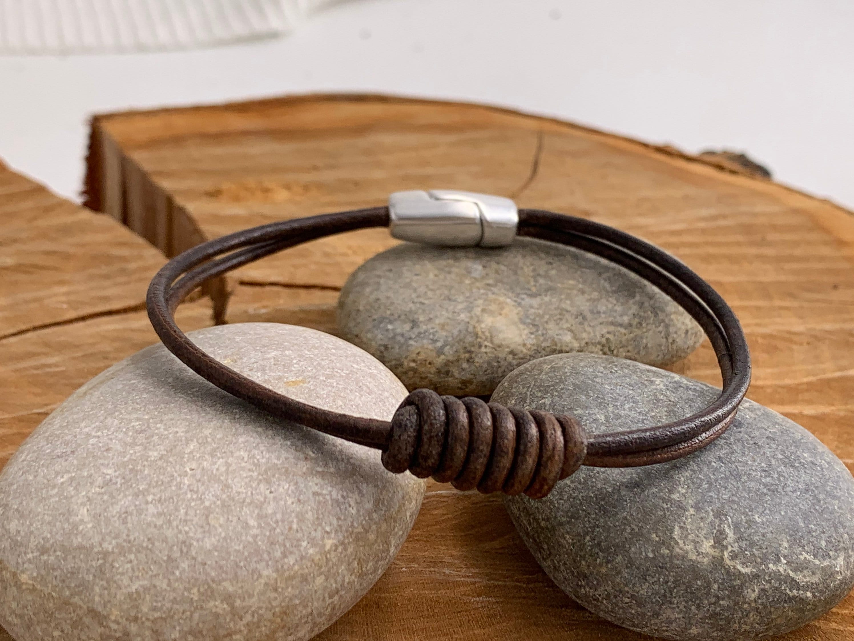 Leather bracelet for men, knots leather bracelet, gift for men, nautical bracelet, surfer bracelet, masculine bracelet,  style