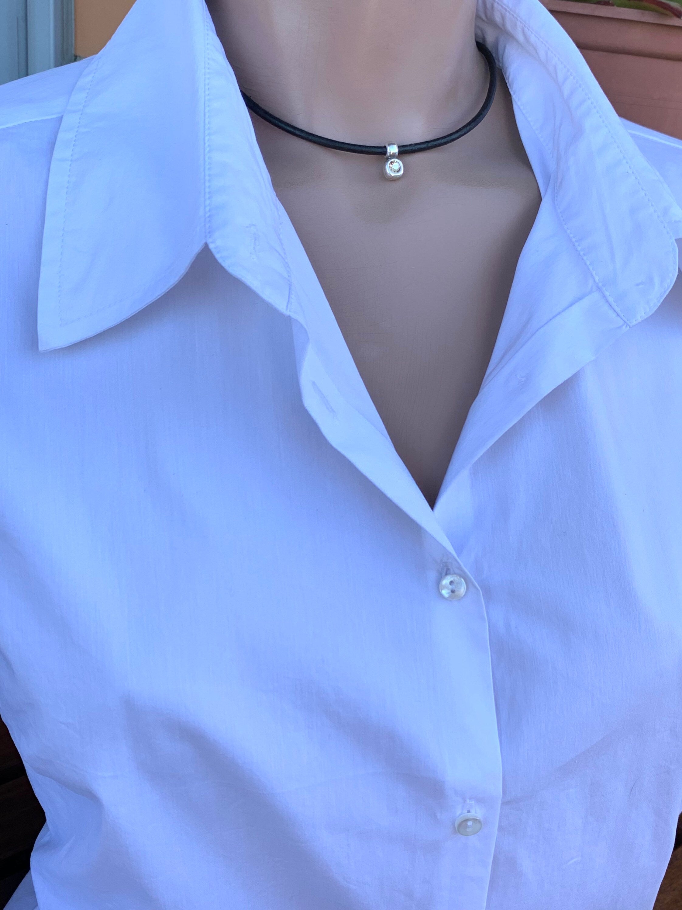 Leather choker, dainty choker, Swarovski choker, bohemian choker,  style choker, minimalist choker, leather necklace, charm choker