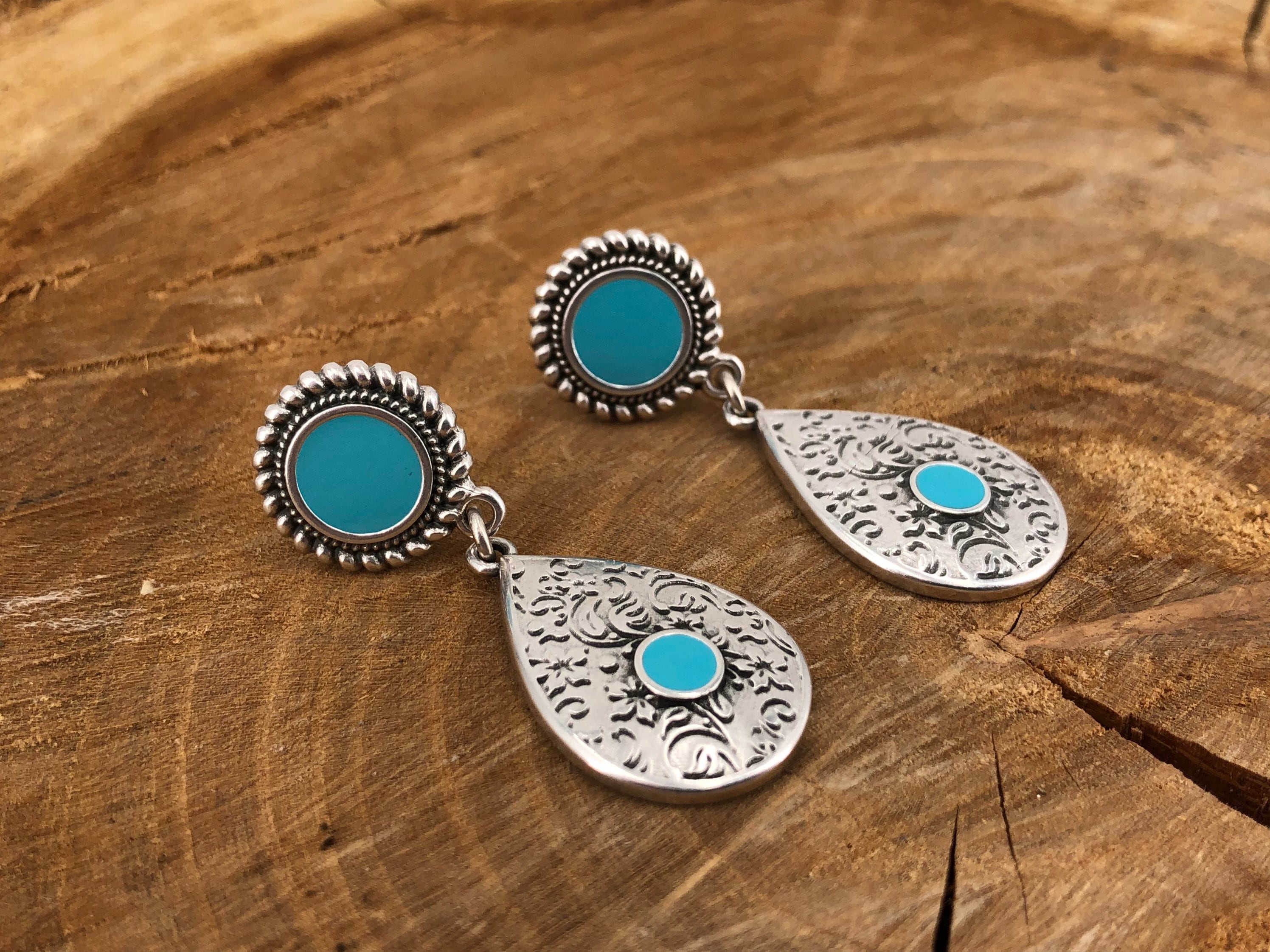 Long tear earrings, ethnic earrings, large tribal earrings, chunky silver earrings, blue earrings,  style; Turkish earrings,