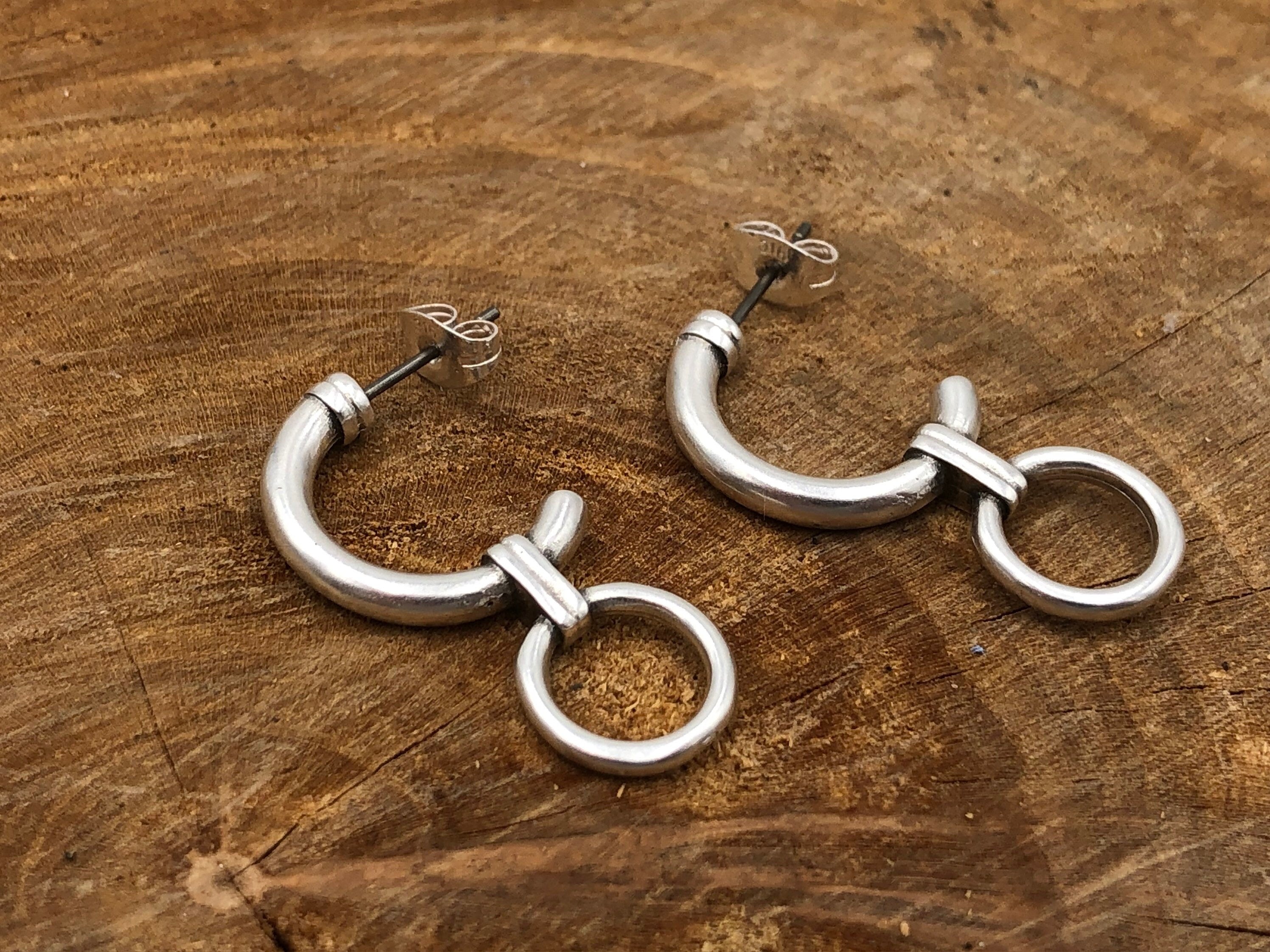 silver hoops earrings, chunky hoops earrings, chain hoops earring, men earrings, rock style earrings,  style, silver earrings, gift