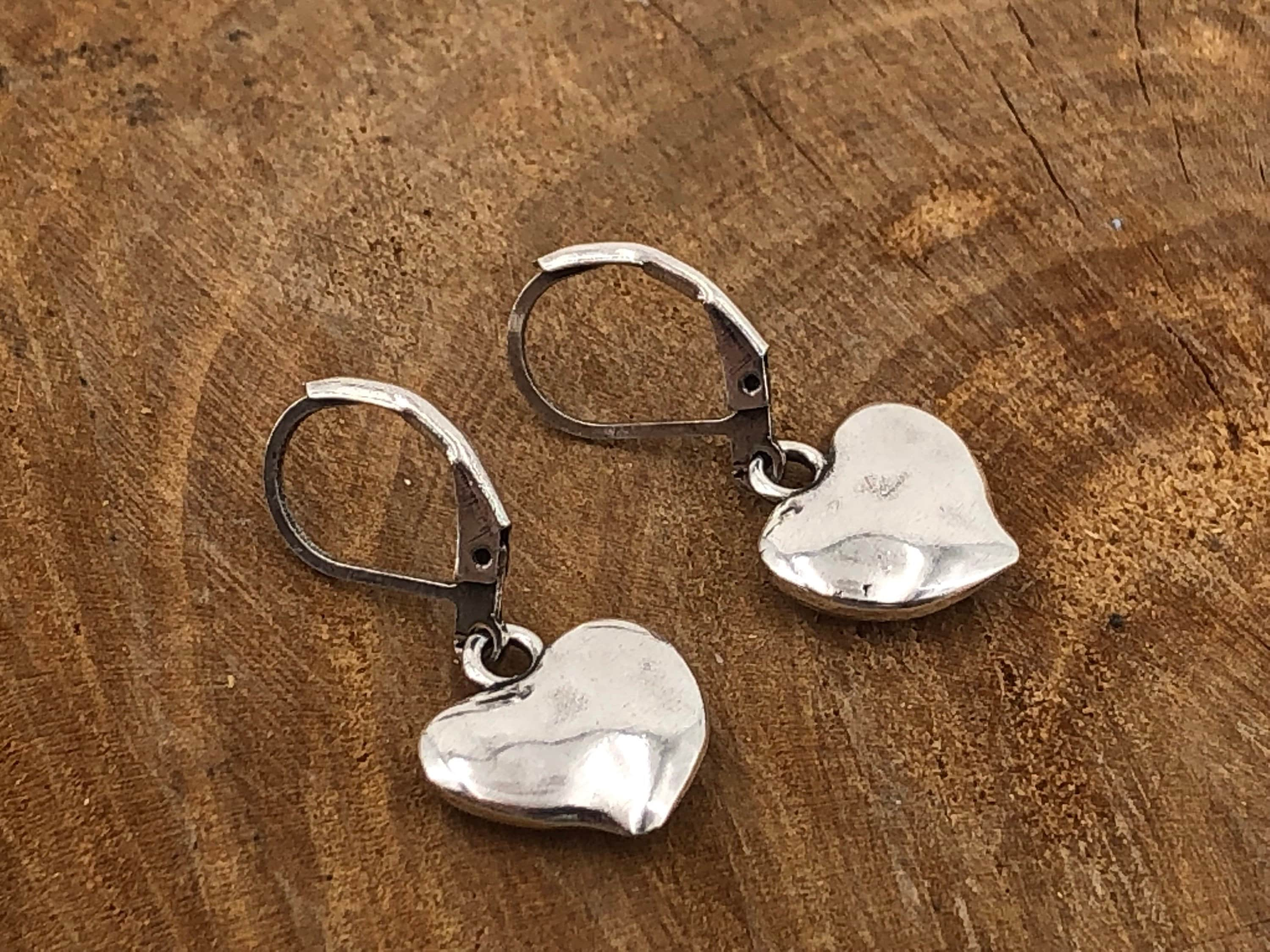 Woman silver heart Earrings, swarovski earrings, silver earrings, heart silver earrings, spanish zamak,