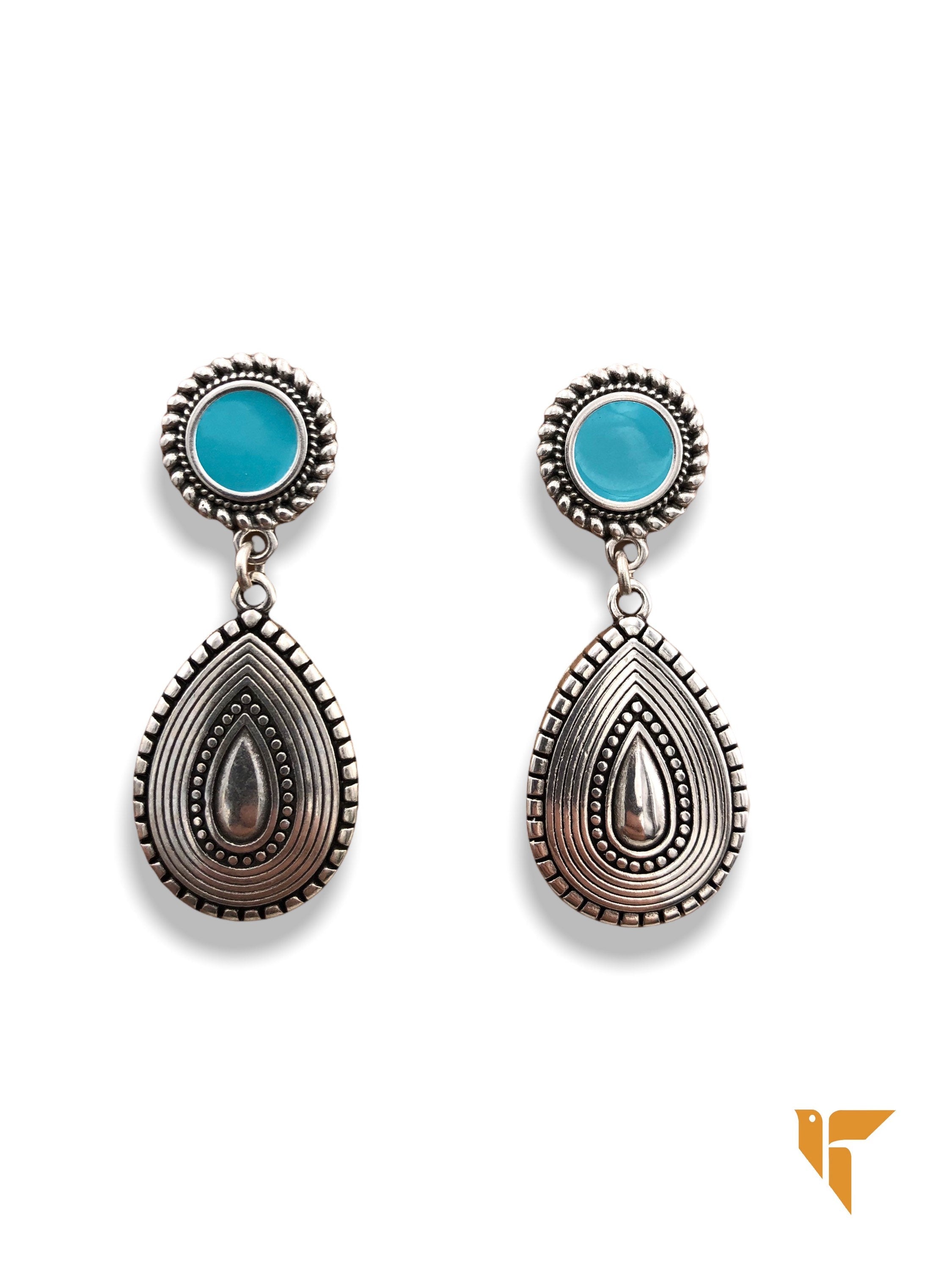 Long tear earrings, ethnic earrings, large tribal earrings, chunky silver earrings, blue earrings,  style; Turkish earrings,