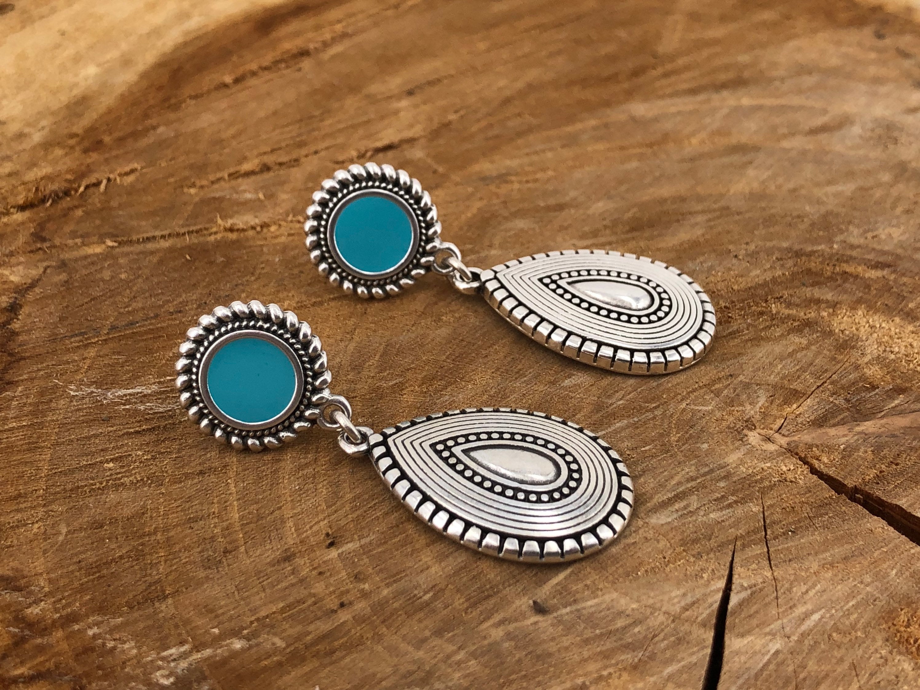 Long tear earrings, ethnic earrings, large tribal earrings, chunky silver earrings, blue earrings,  style; Turkish earrings,