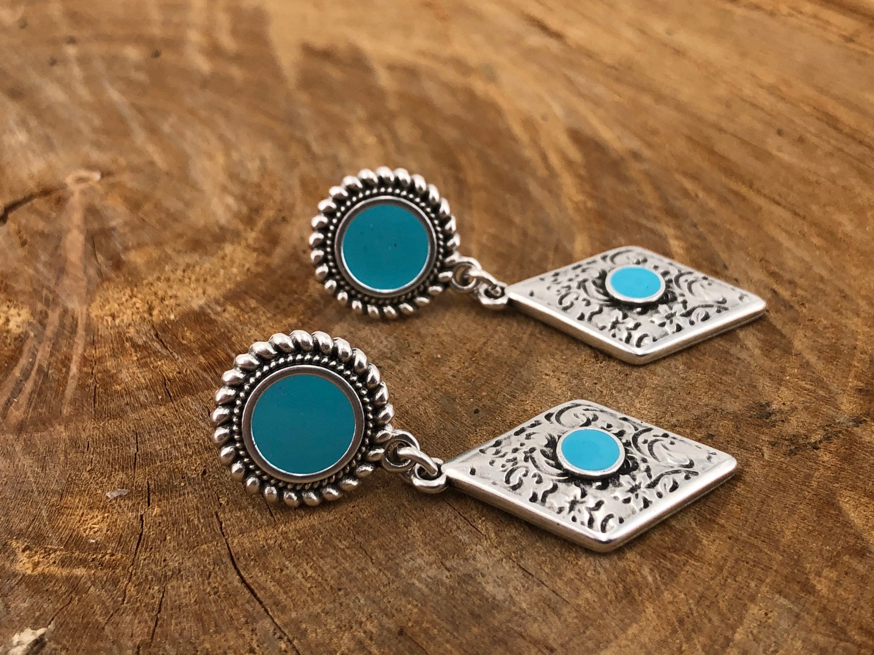 Long tear earrings, ethnic earrings, large tribal earrings, chunky silver earrings, blue earrings,  style; Turkish earrings,