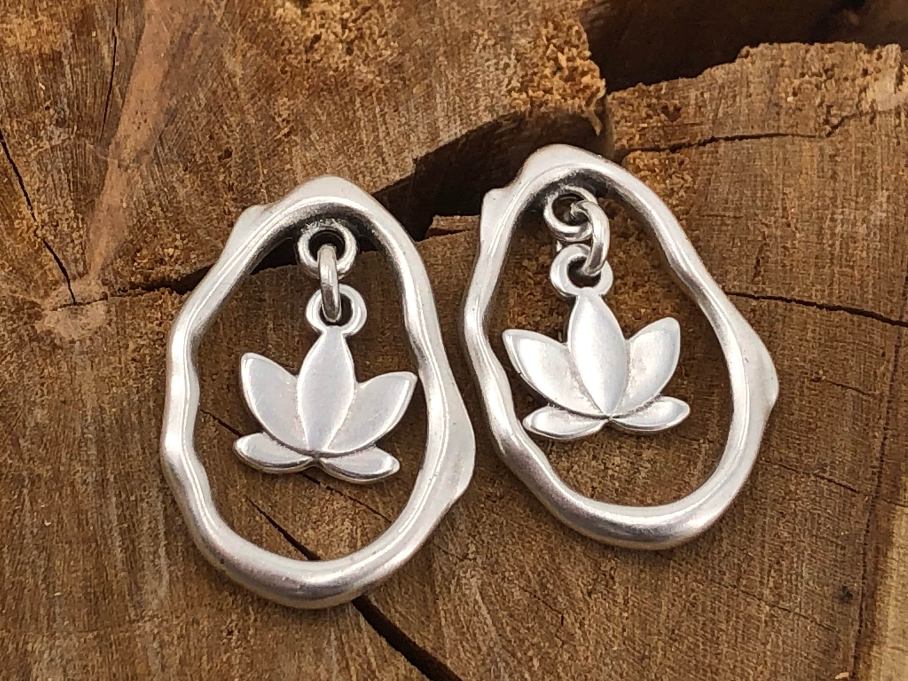 Silver earrings for woman, drop earrings, lotus earrings, statement earrings, hoops earrings,  earrings