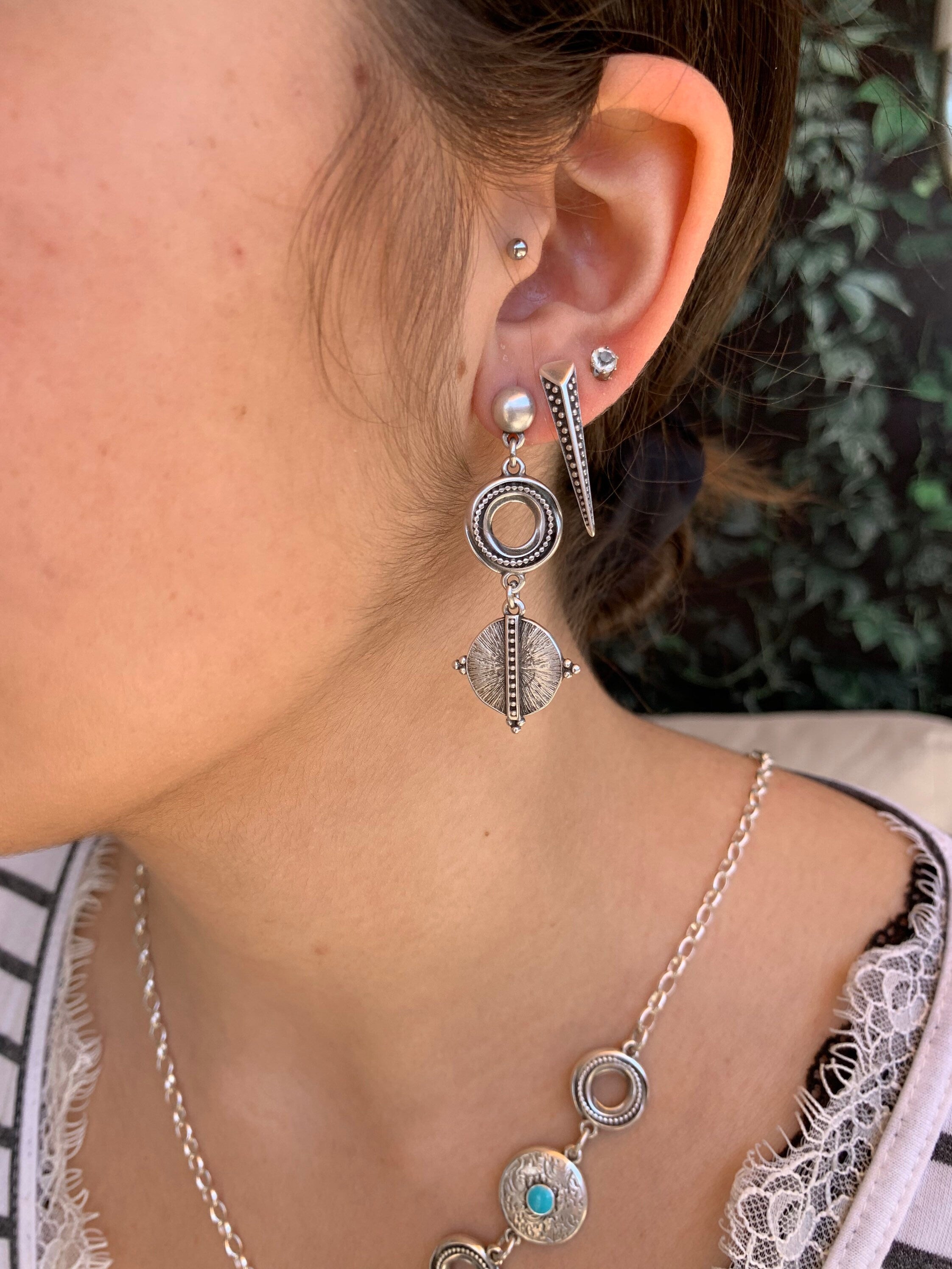 Long tear earrings, ethnic earrings, large tribal earrings, chunky silver earrings, hippie earrings,  style; Turkish earrings,