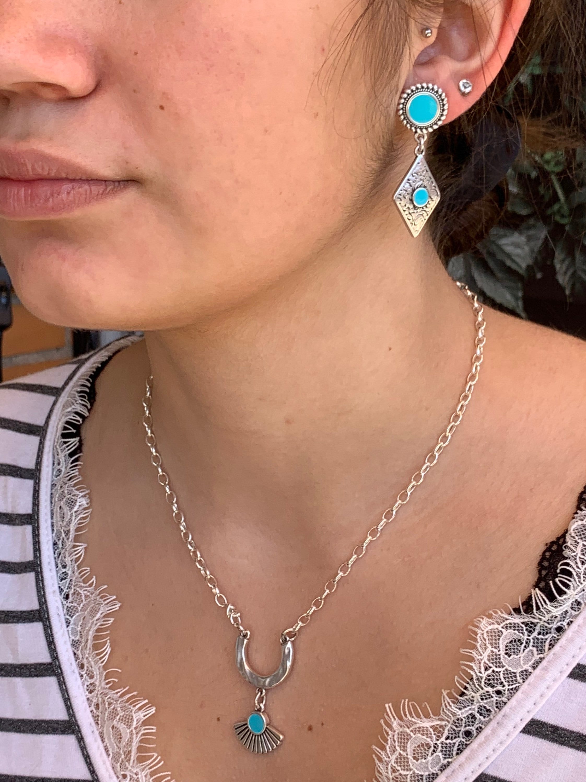 Long tear earrings, ethnic earrings, large tribal earrings, chunky silver earrings, blue earrings,  style; Turkish earrings,