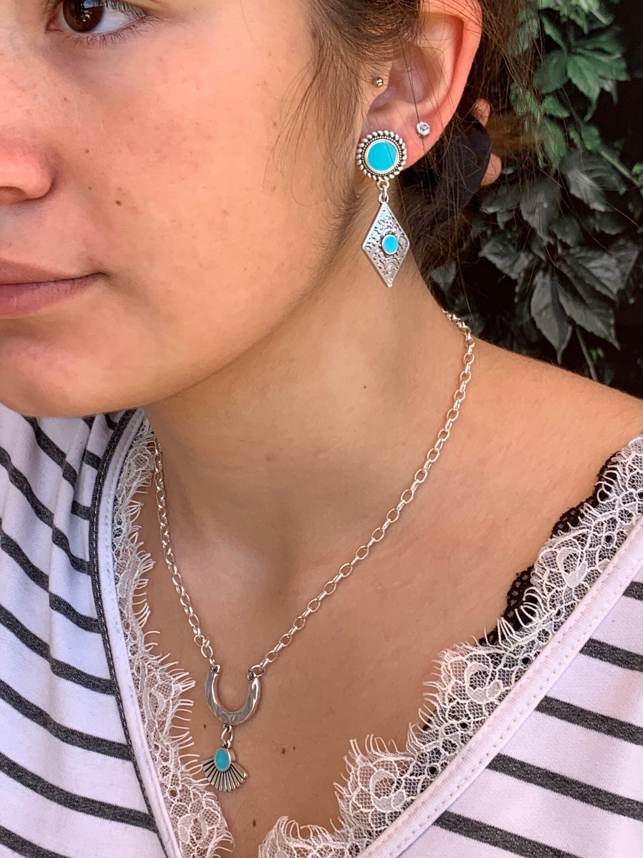 Long tear earrings, ethnic earrings, large tribal earrings, chunky silver earrings, blue earrings,  style; Turkish earrings,