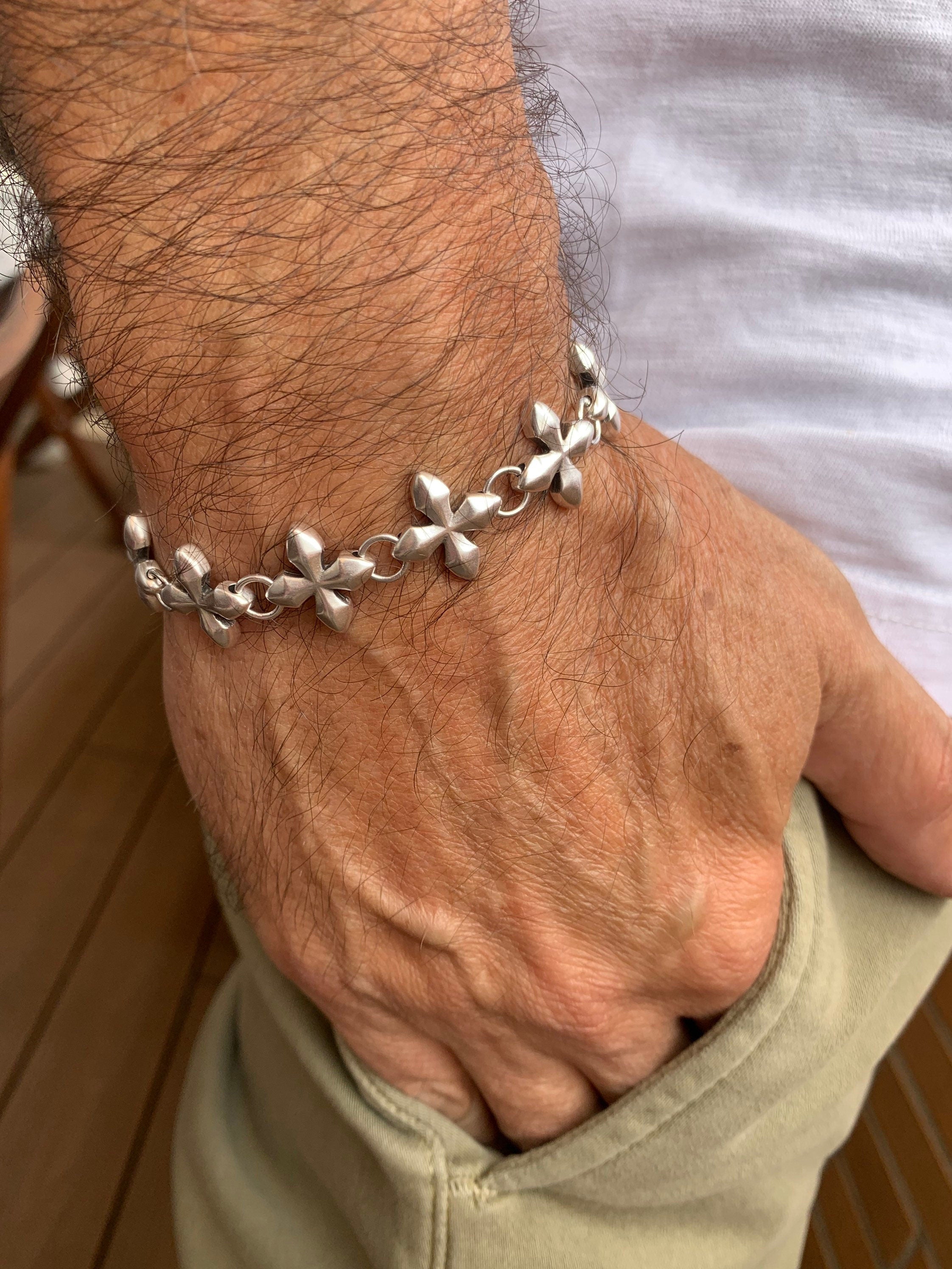 Cross bracelet for men, silver bracelet, medieval bracelet, bulky bracelet, cross bracelet, templar bracelet, metal bracelet for men