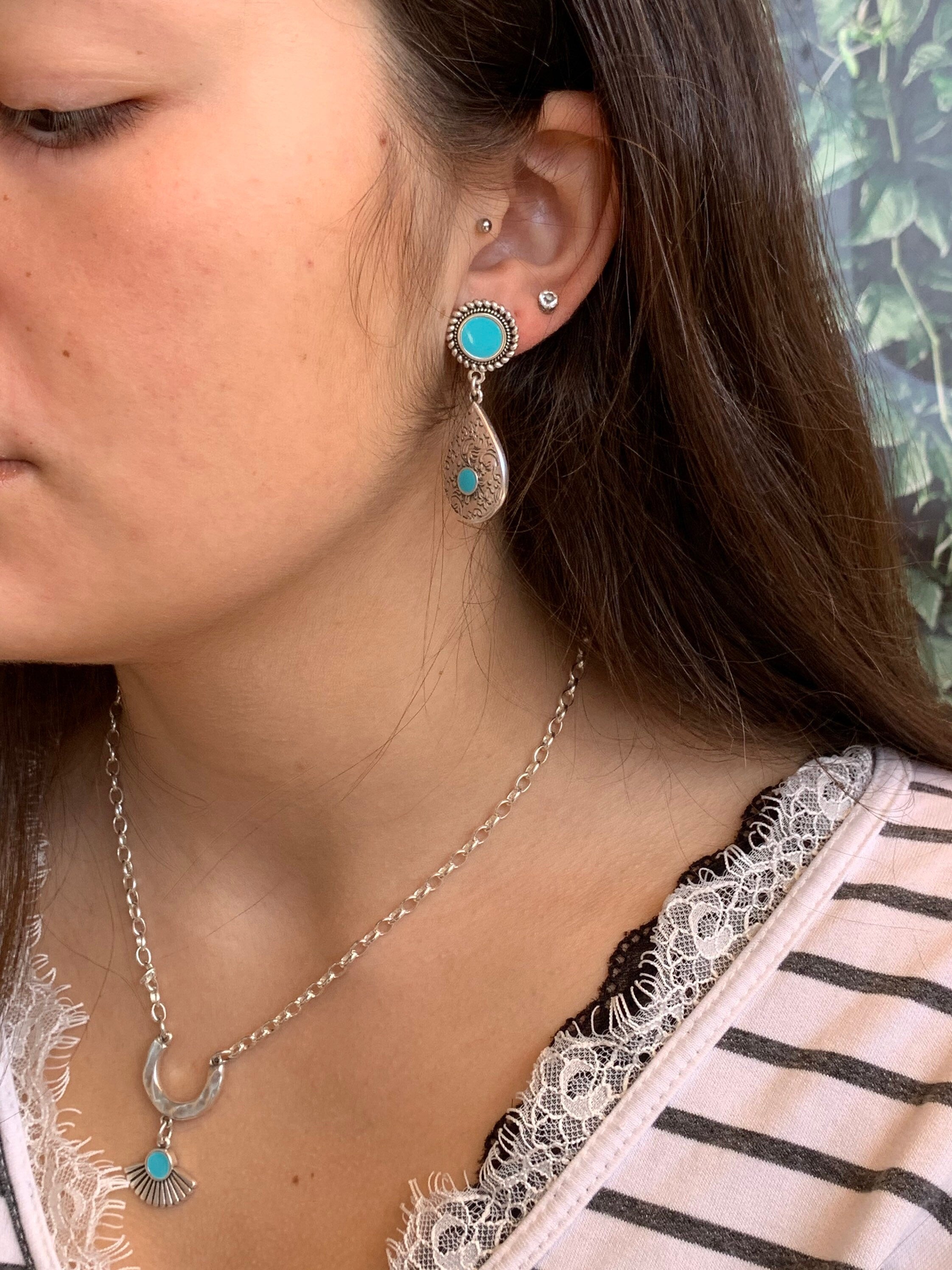 Long tear earrings, ethnic earrings, large tribal earrings, chunky silver earrings, blue earrings,  style; Turkish earrings,