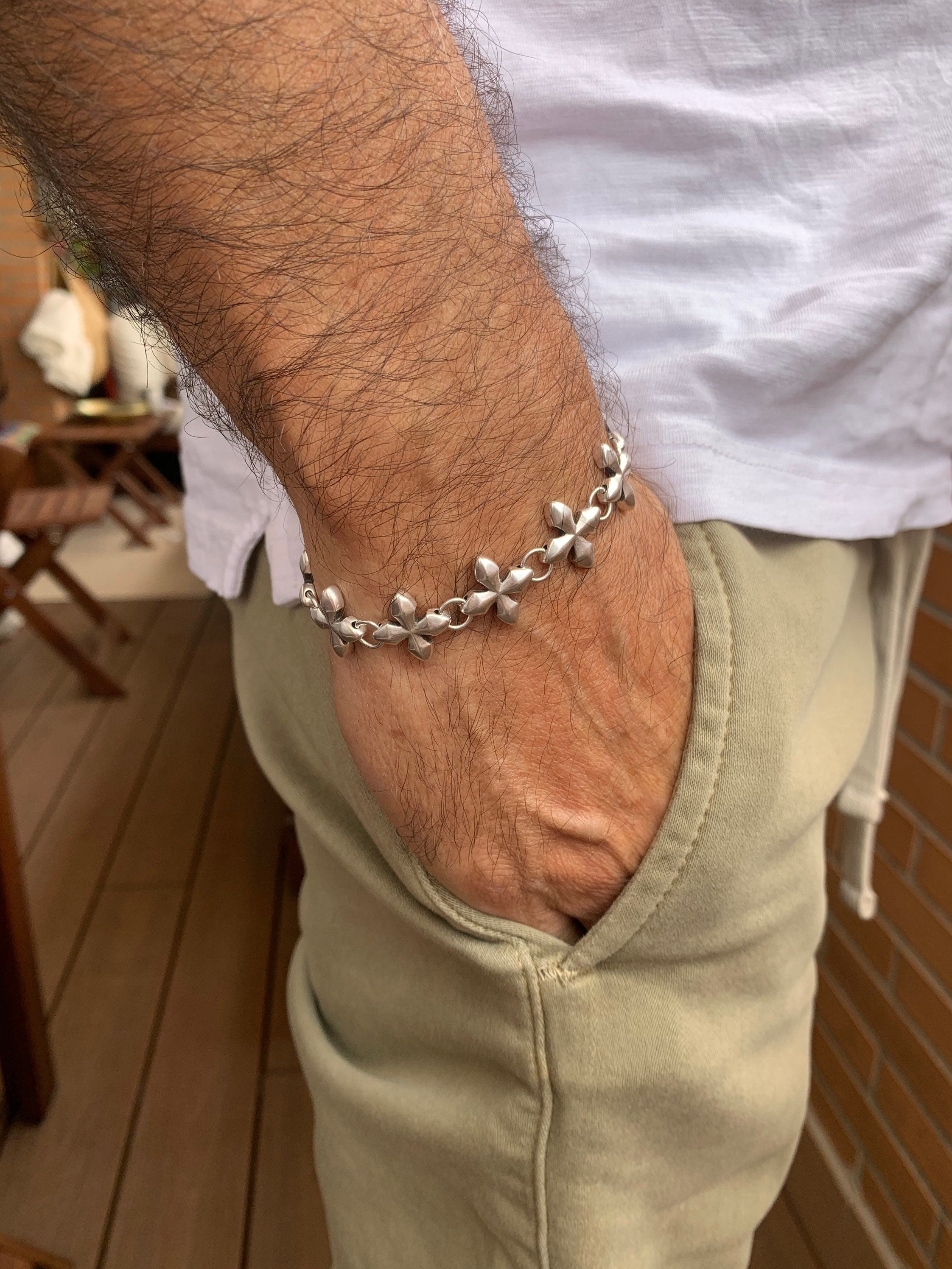 Cross bracelet for men, silver bracelet, medieval bracelet, bulky bracelet, cross bracelet, templar bracelet, metal bracelet for men