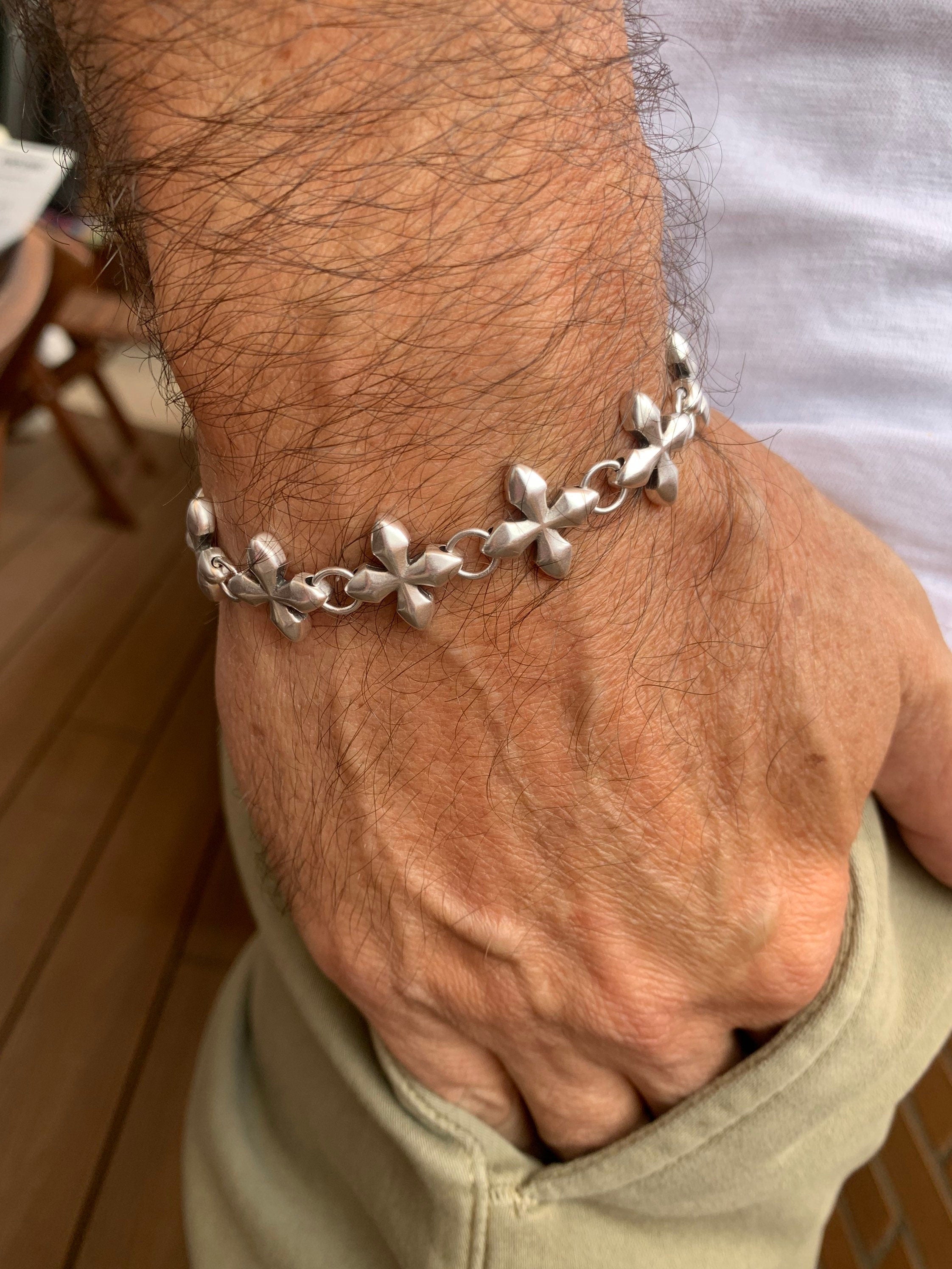 Cross bracelet for men, silver bracelet, medieval bracelet, bulky bracelet, cross bracelet, templar bracelet, metal bracelet for men