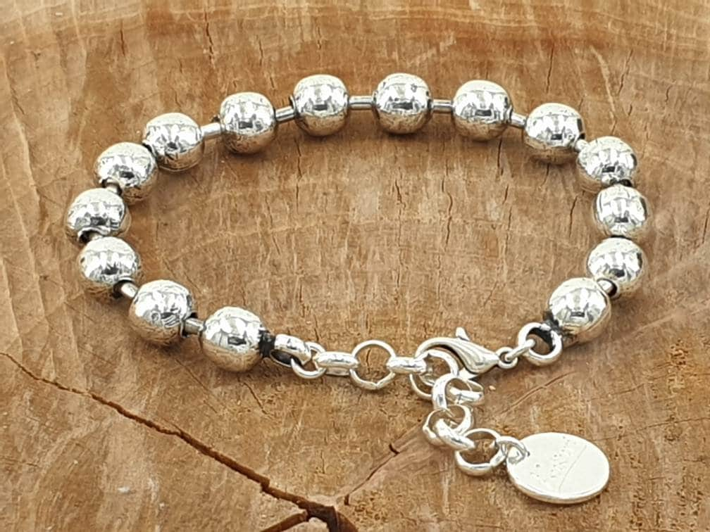 Silver ball chain bracelet ,beaded bracelet, boho bracelet, chain bracelet,  style , silver bracelet, bohemial jewelry, gift