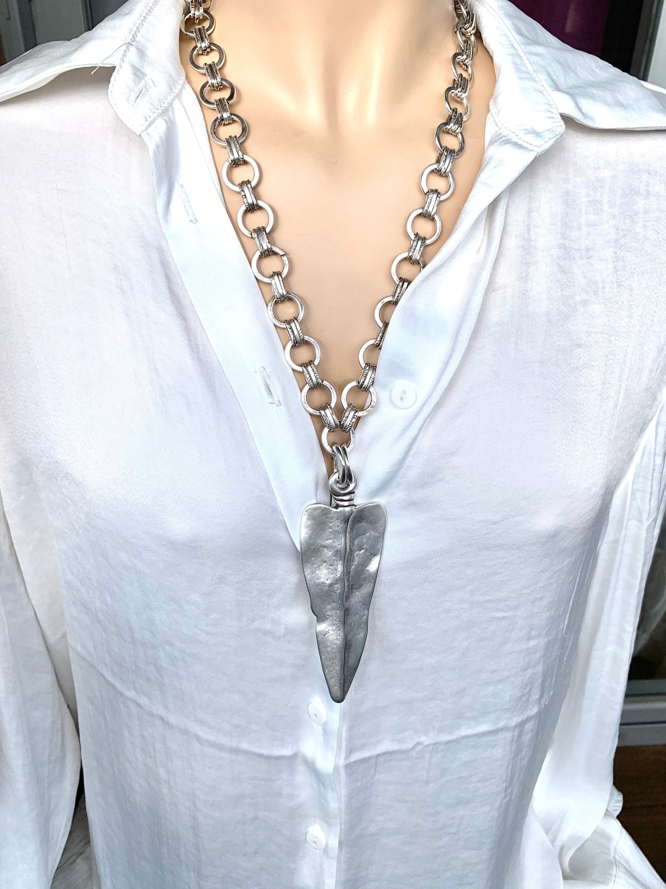 Thick chain necklace , statement bracelet, silver chain necklace, chunky necklace, rock necklace ,