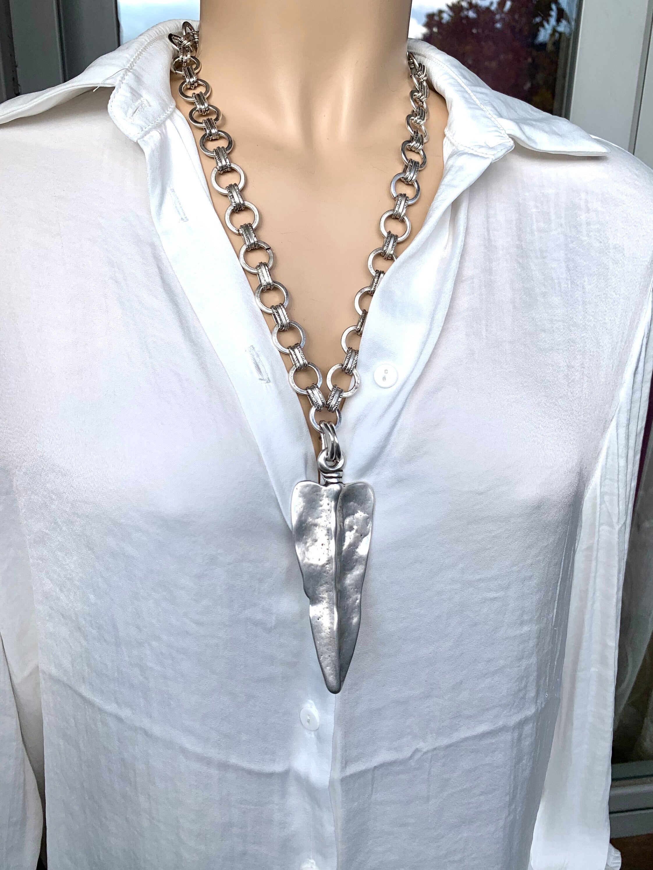 Thick chain necklace , statement bracelet, silver chain necklace, chunky necklace, rock necklace ,