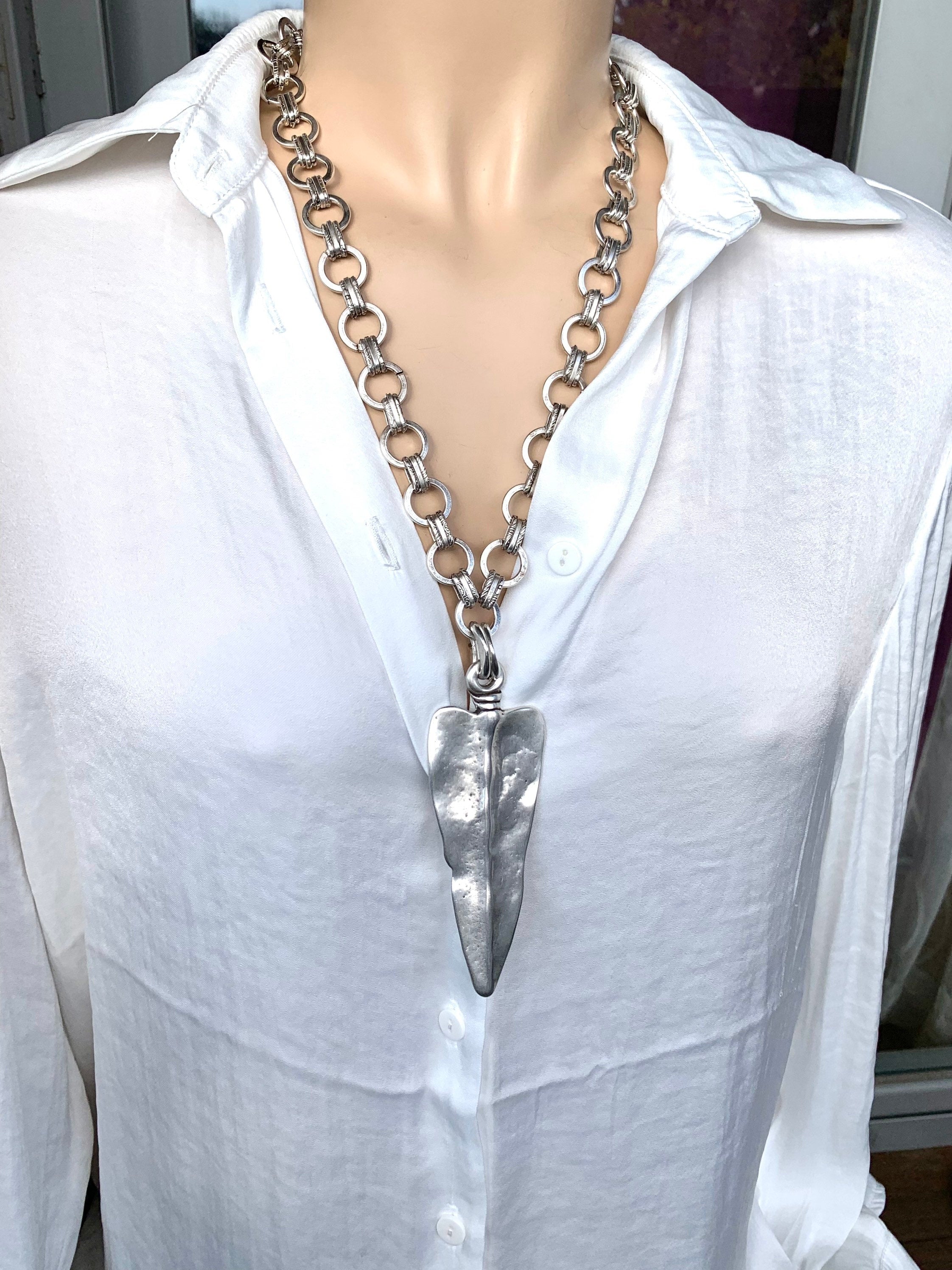 Thick chain necklace , statement bracelet, silver chain necklace, chunky necklace, rock necklace ,