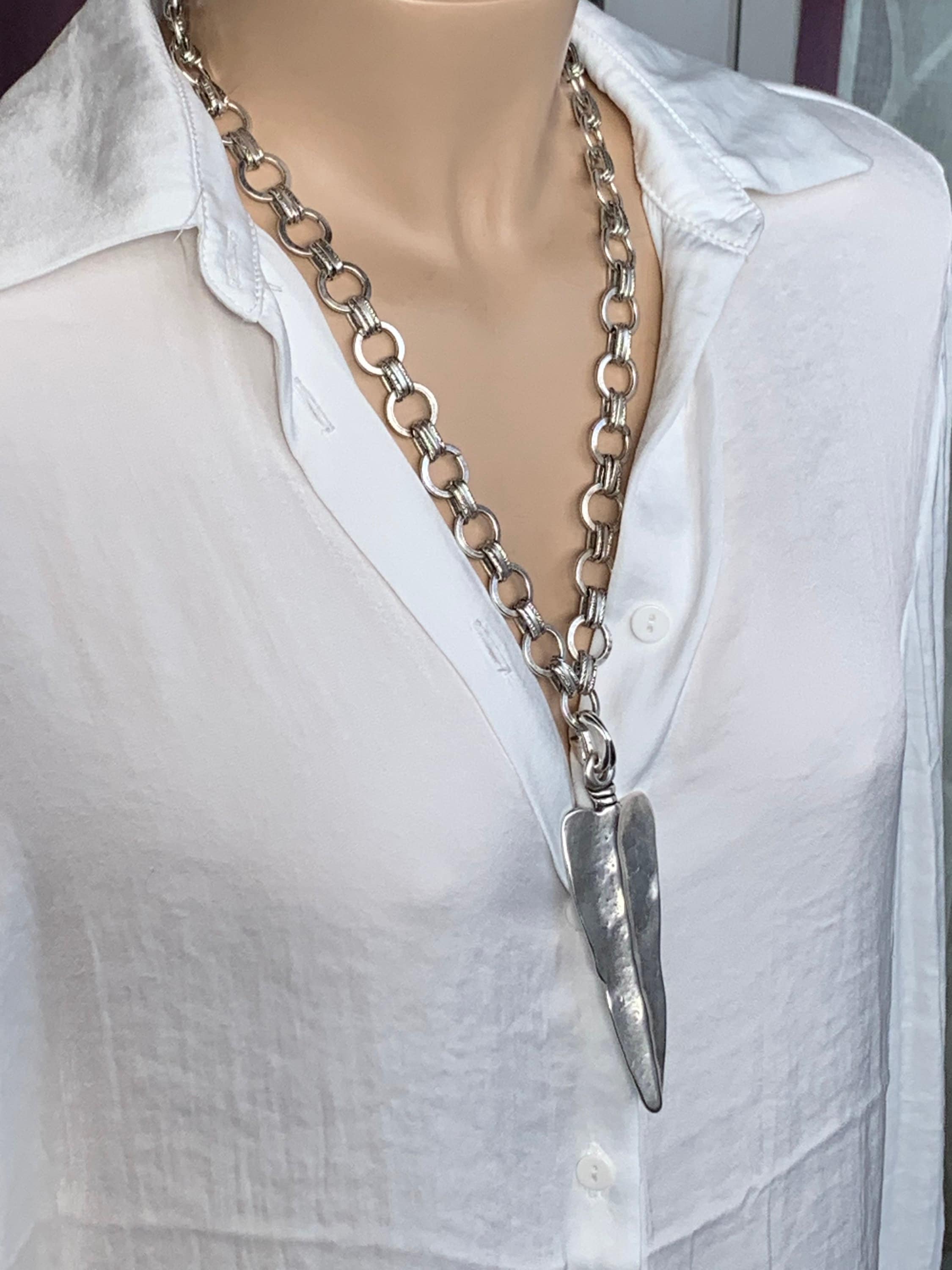 Thick chain necklace , statement bracelet, silver chain necklace, chunky necklace, rock necklace ,