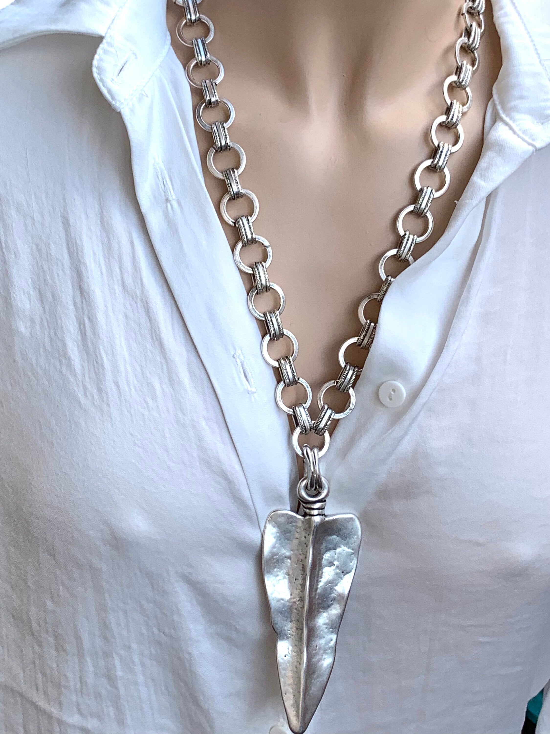 Thick chain necklace , statement bracelet, silver chain necklace, chunky necklace, rock necklace ,