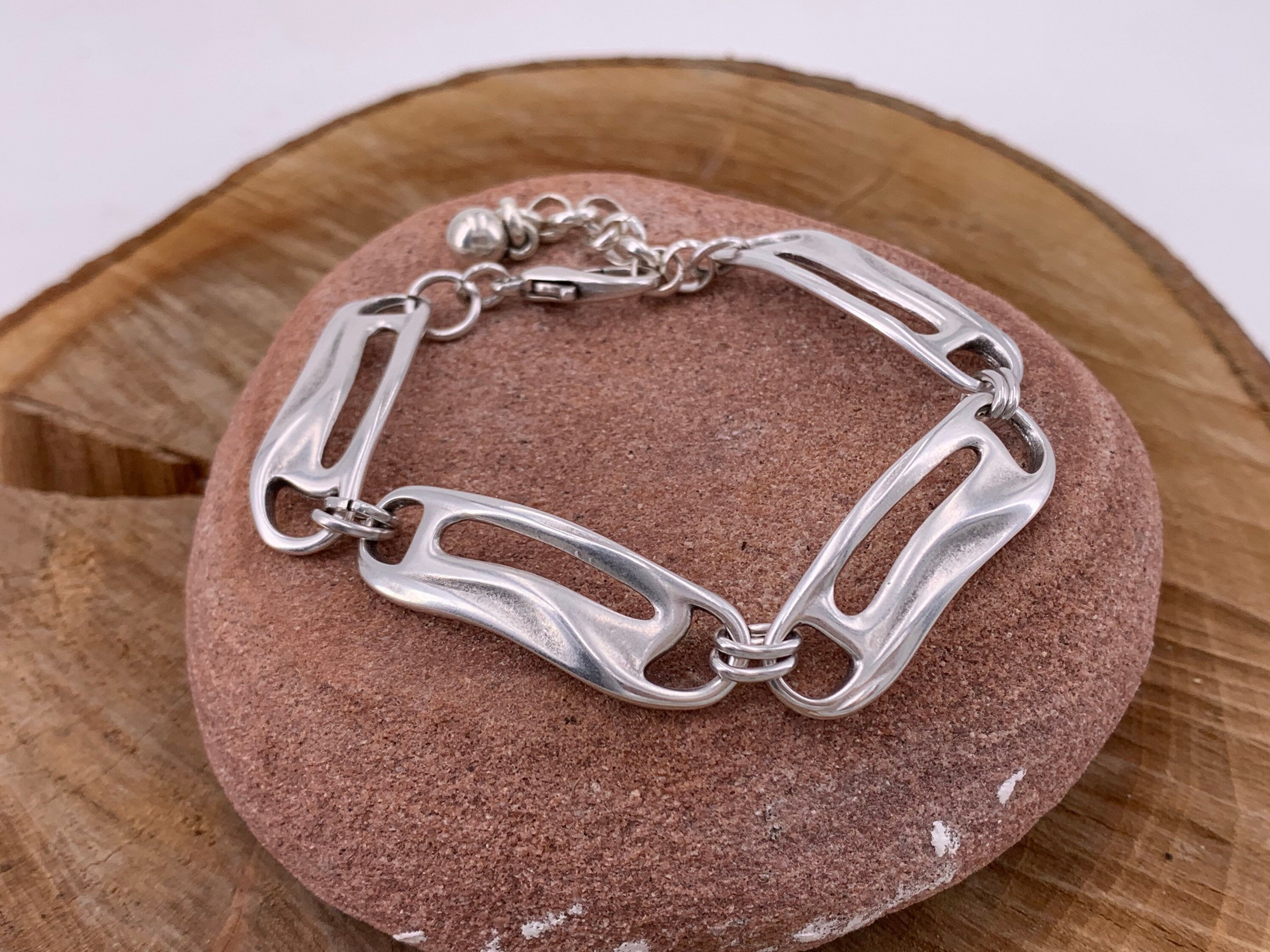 Large link chain bracelet for women. Bold silver plated bracelet with large links.  style bracelet, chunky chain bracelet