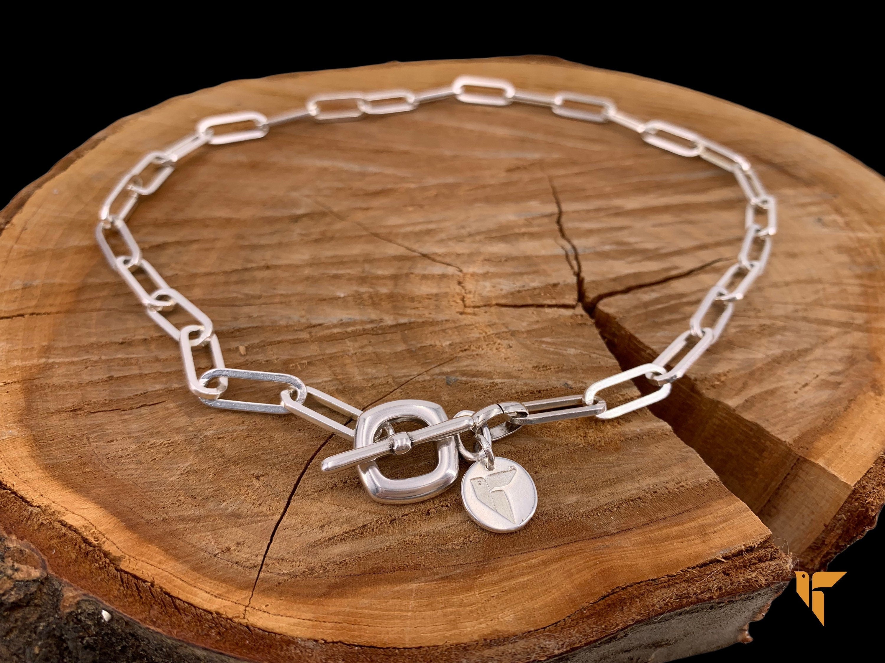 Collar de cadena de plata gruesa para mujer, collar de cadena de plata, collar grueso, collar de eslabones grandes, collar de mujer, gargantilla estilo