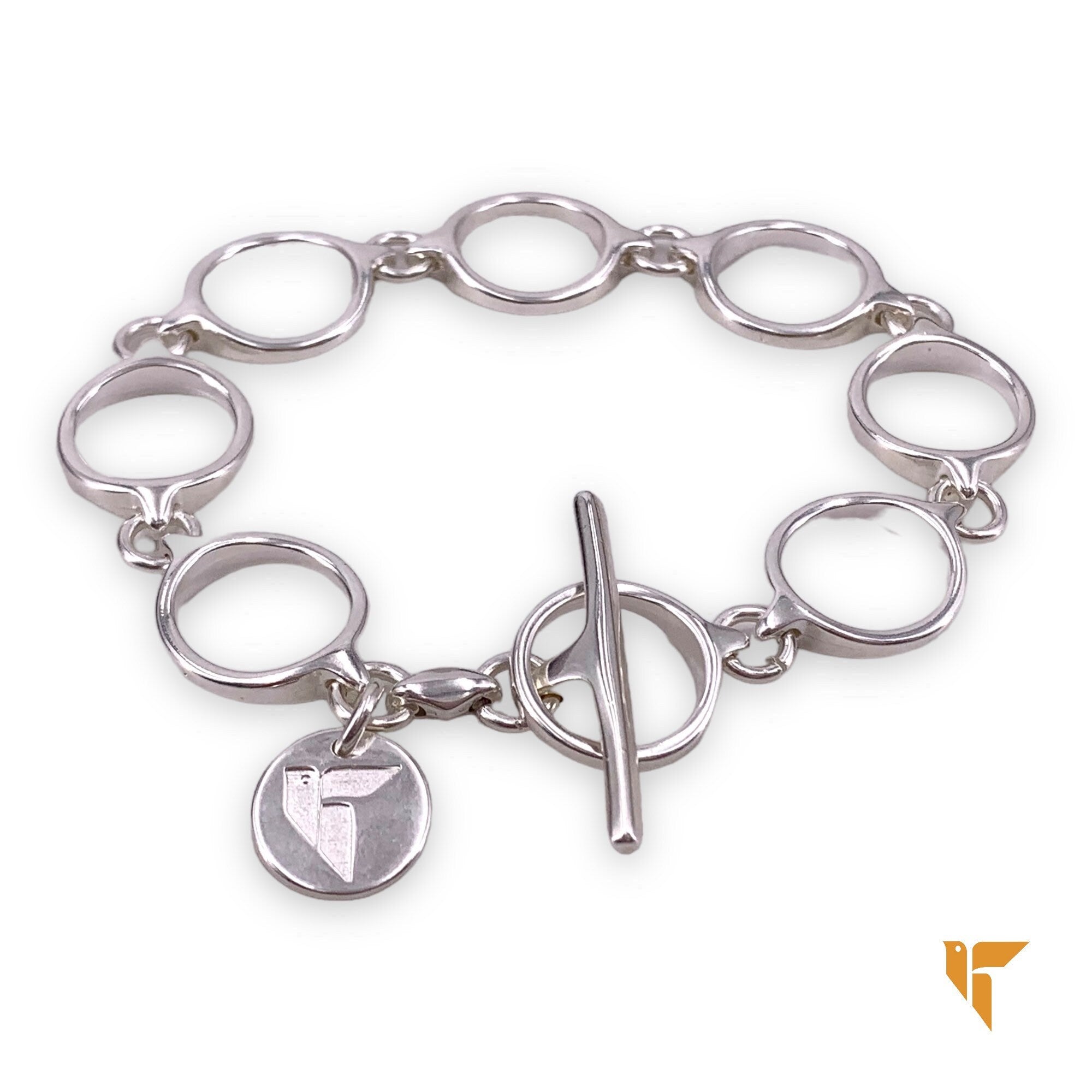 Pulsera de plata de cadena gruesa, pulsera de cierre francés de cadena de plata audaz, pulsera de estilo, pulsera de cadena de mujer con cierre T